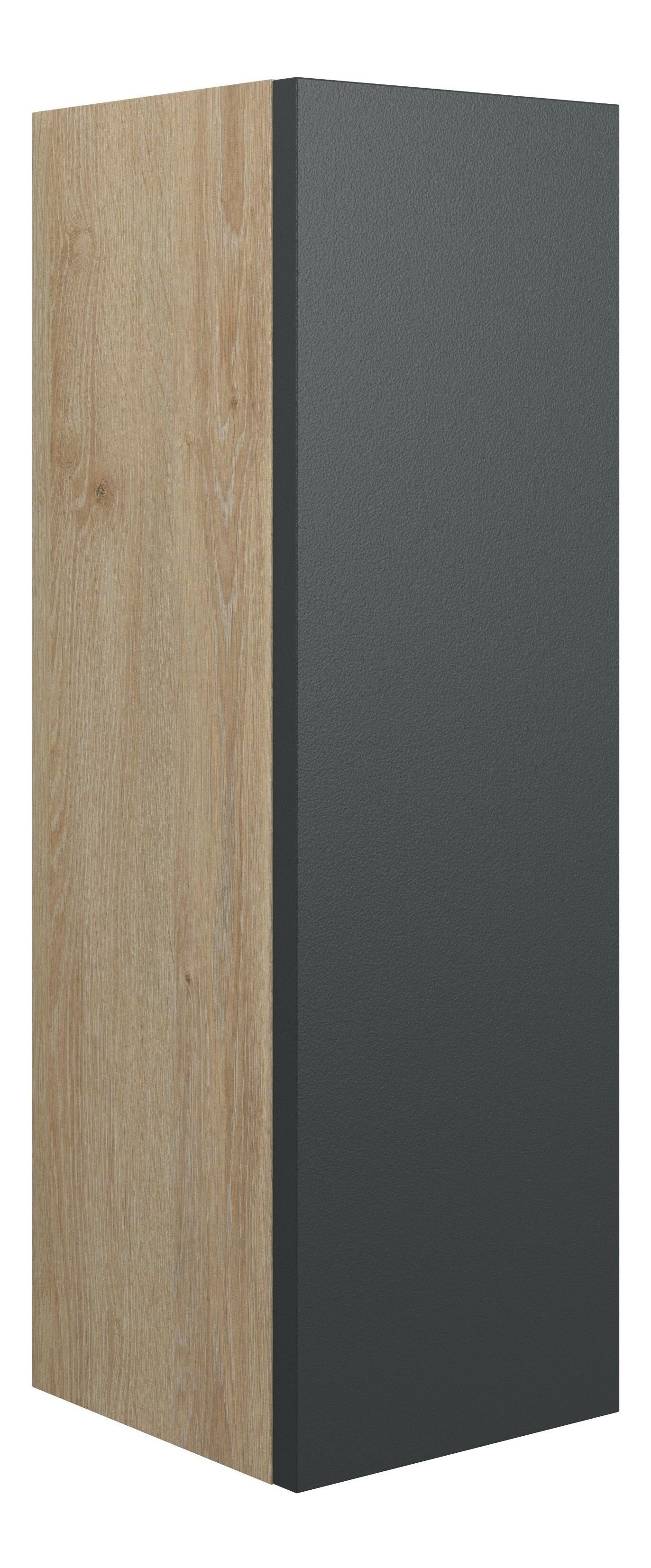 Adula Slim Base Unit 200mm (Single Door) Matt Graphite Grey (Oak Cabinet) [PLUM110452]