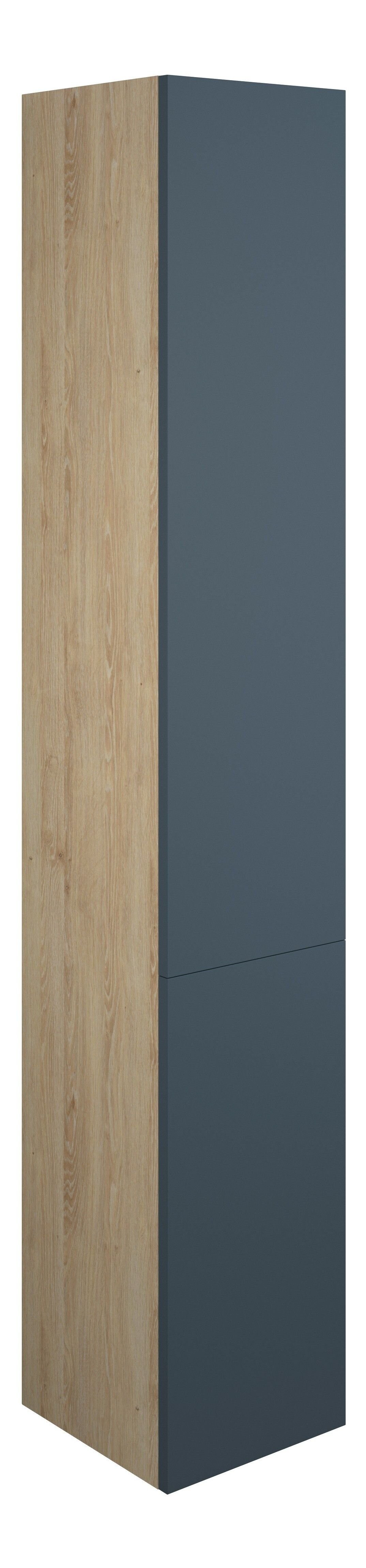 Adula Tall Unit (2 Door) 1760mm Matt Arley Blue (Oak Cabinet) [PLUM110893]