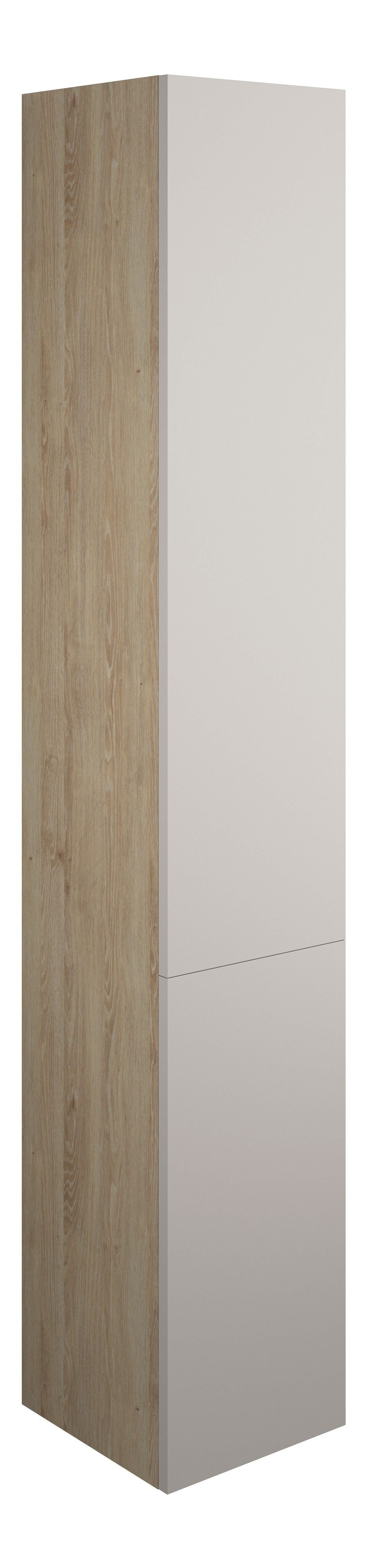 Adula Tall Unit (2 Door) 1760mm Matt Dove Grey (Oak Cabinet) [PLUM110538]