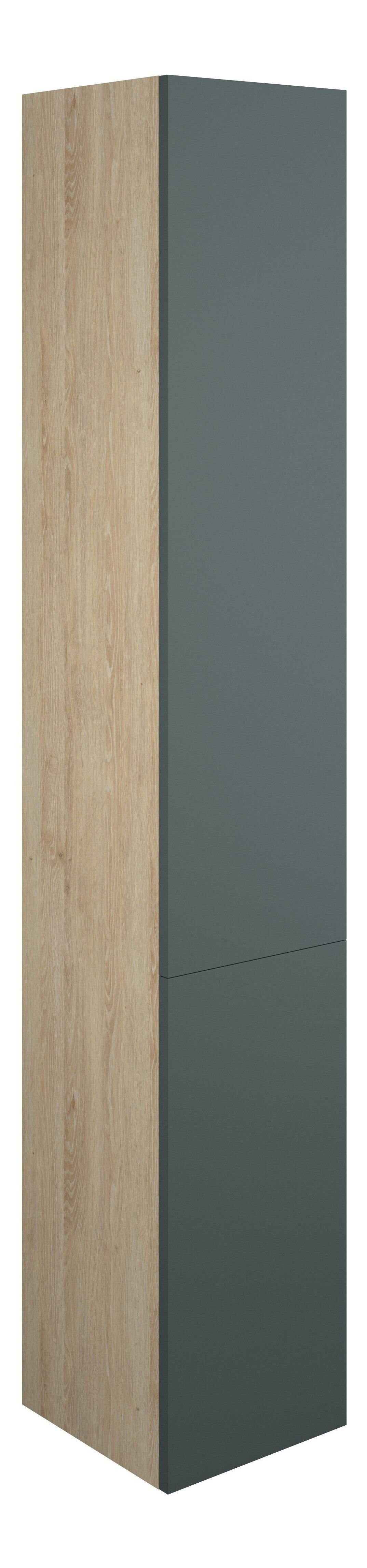 Adula Tall Unit (2 Door) 1760mm Matt Green (Oak Cabinet) [PLUM110751]