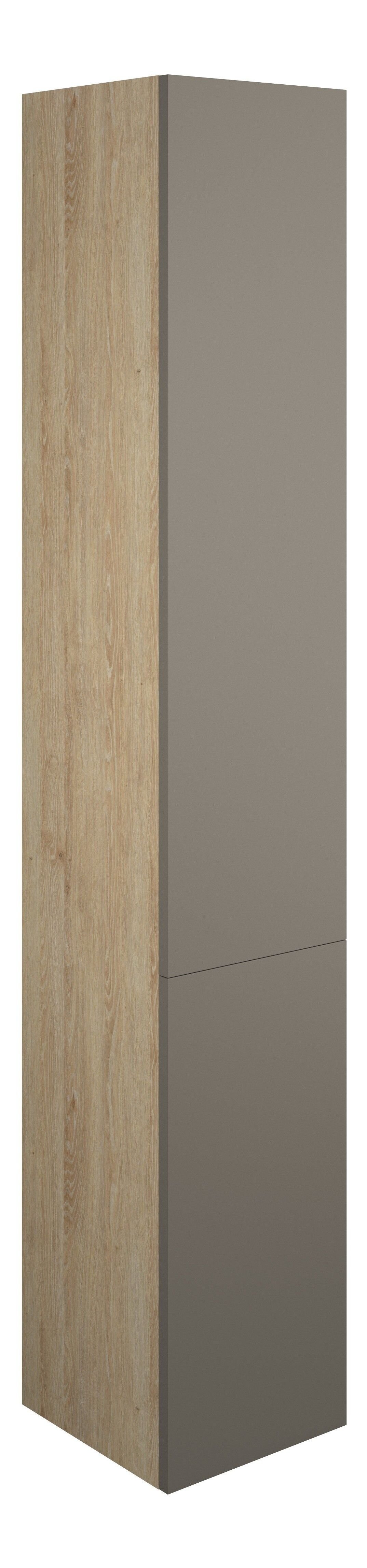 Adula Tall Unit (2 Door) 1760mm Matt Stone (Oak Cabinet) [PLUM110680]