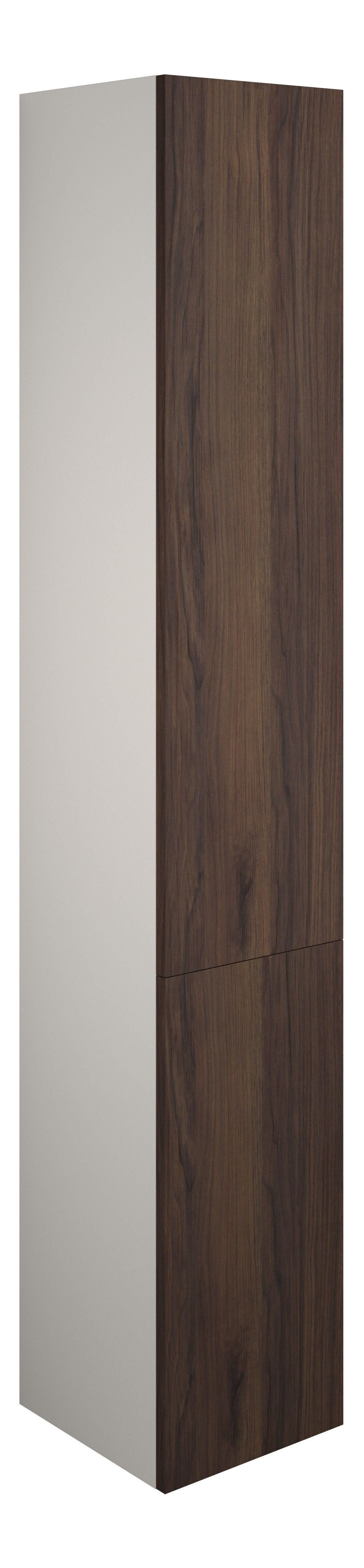 Adula Tall Unit (2 Door) 1760mm Warm Walnut (Grey Cabinet) [PLUM110821]