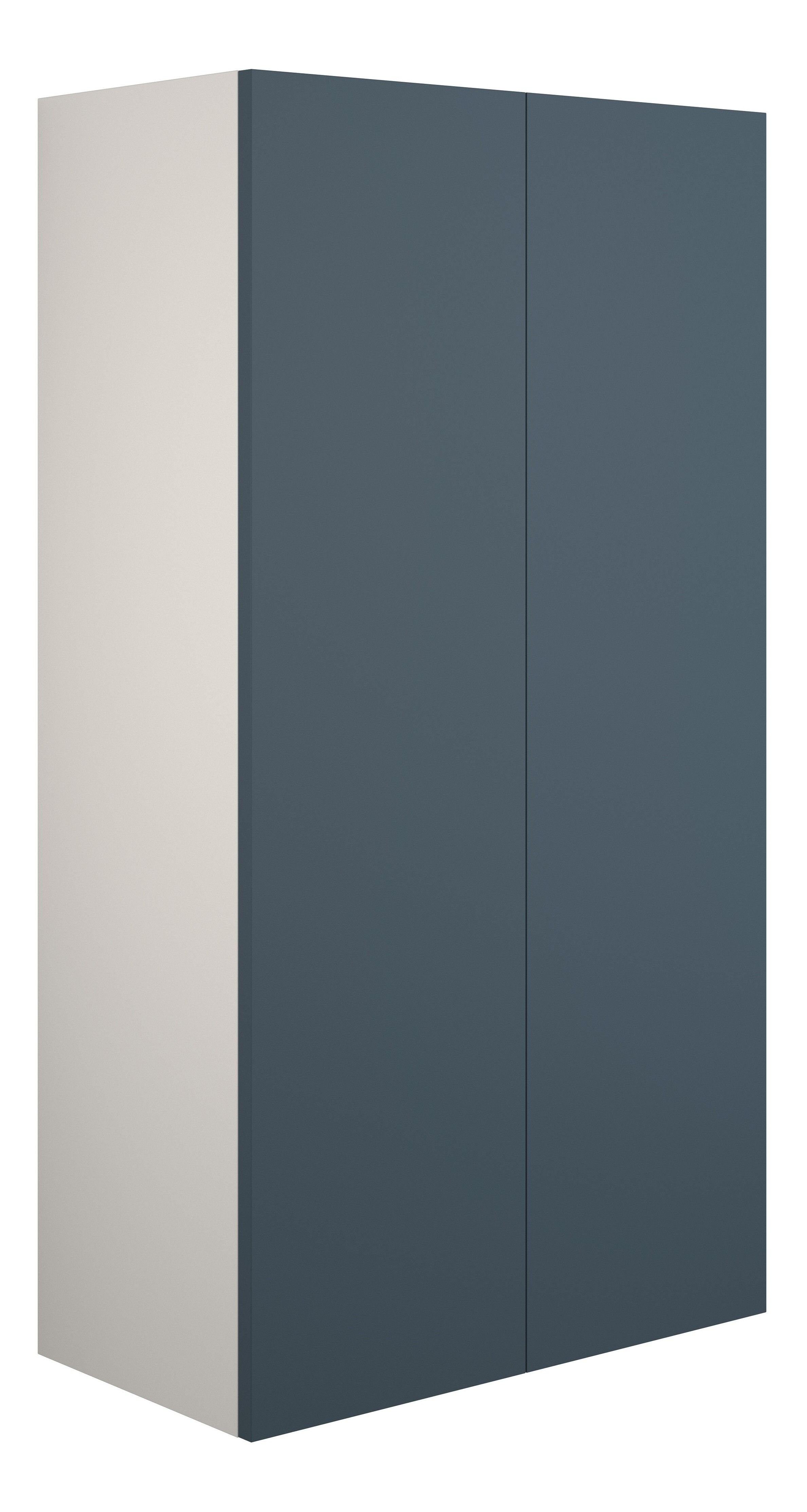 Adula Standard Wall Mounted Storage Unit (2 Door) 600mm Matt Arley Blue (Grey Cabinet) [PLUM110922]