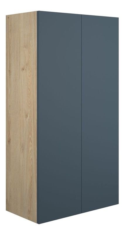 Adula Standard Wall Mounted Storage Unit (2 Door) 600mm Matt Arley Blue (Oak Cabinet) [PLUM110923]
