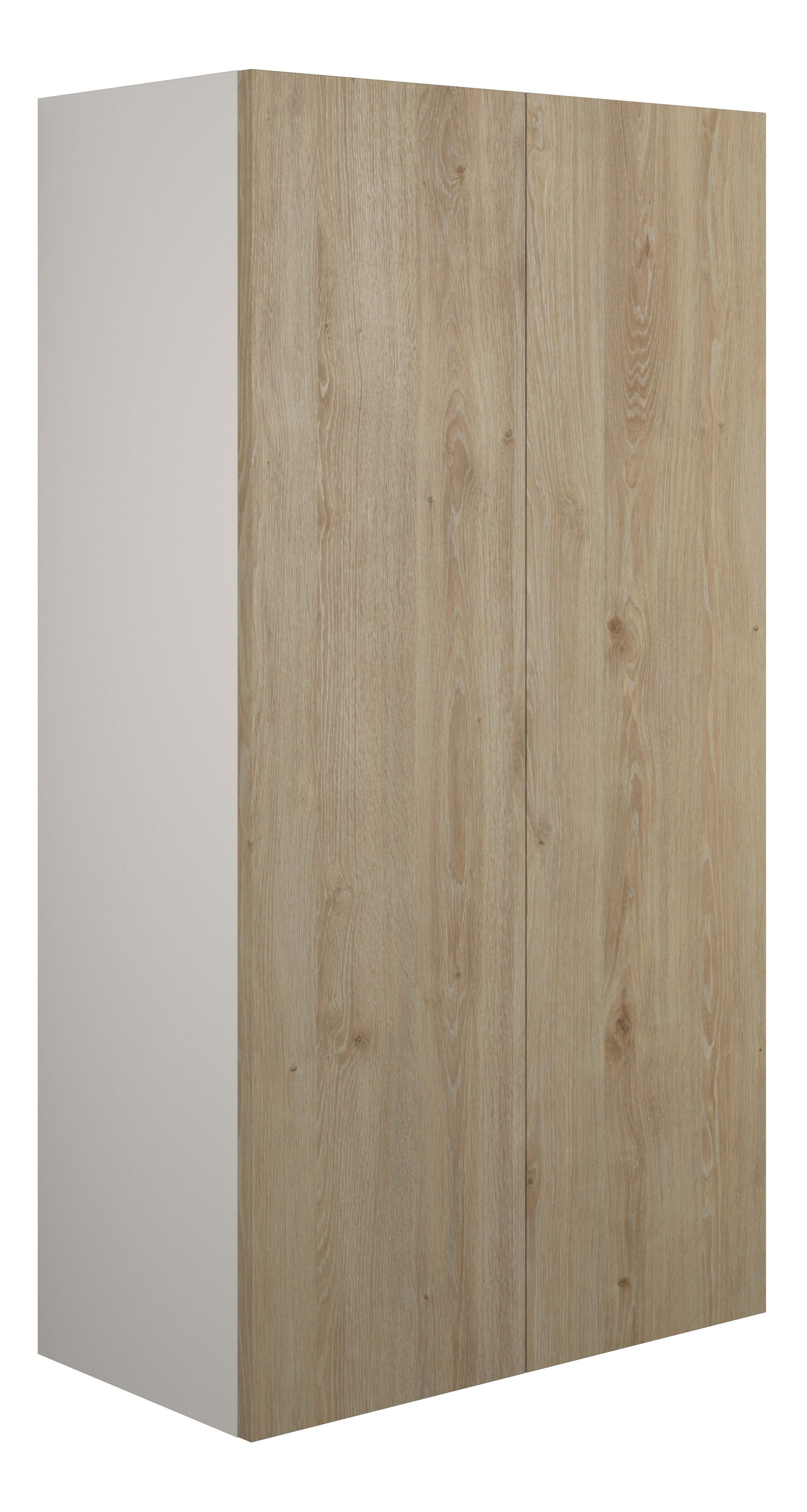 Adula Standard Wall Mounted Storage Unit (2 Door) 600mm Havana Oak (Grey Cabinet) [PLUM110638]