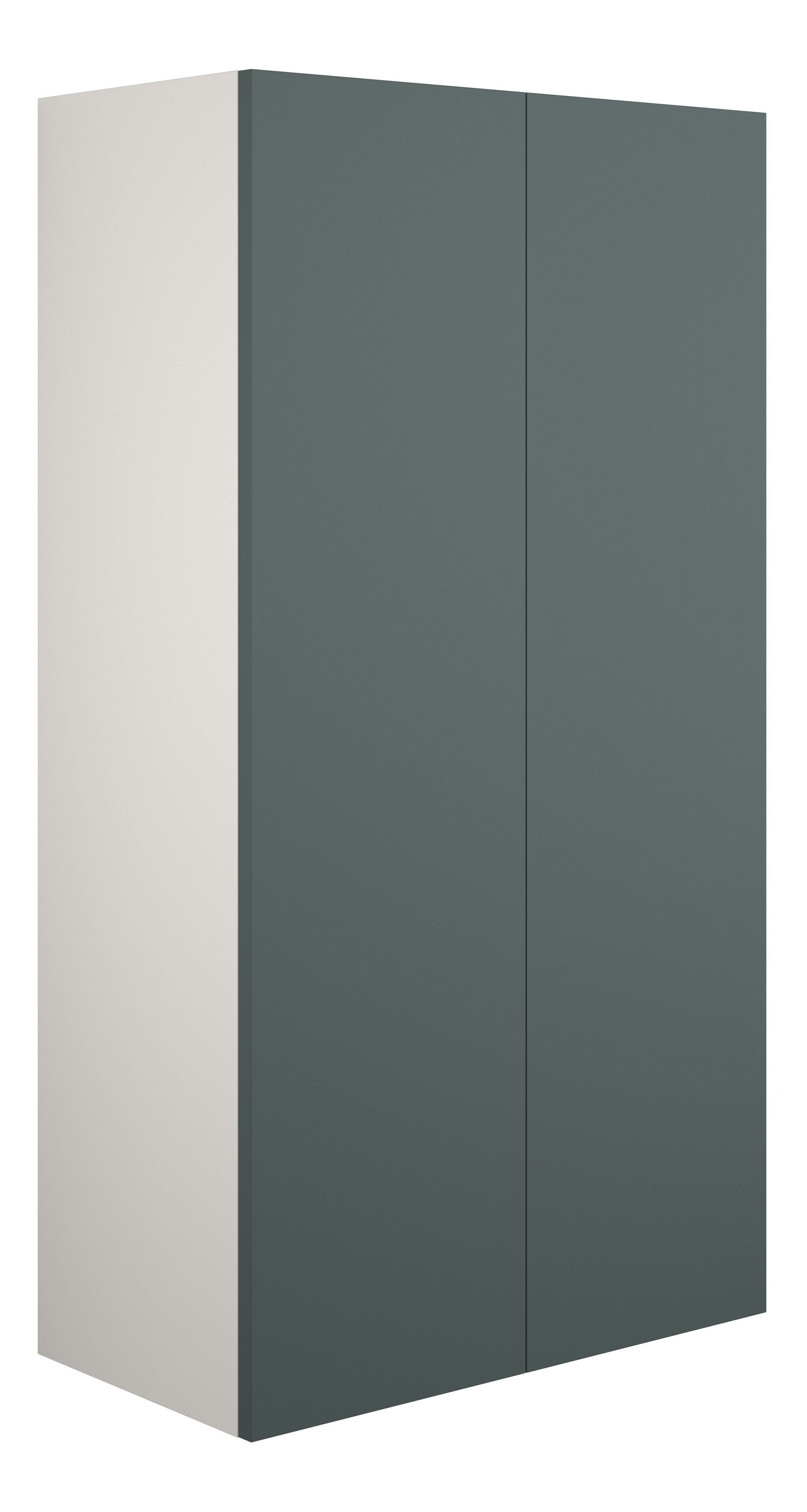 Adula Standard Wall Mounted Storage Unit (2 Door) 600mm Matt Green (Grey Cabinet) [PLUM110780]