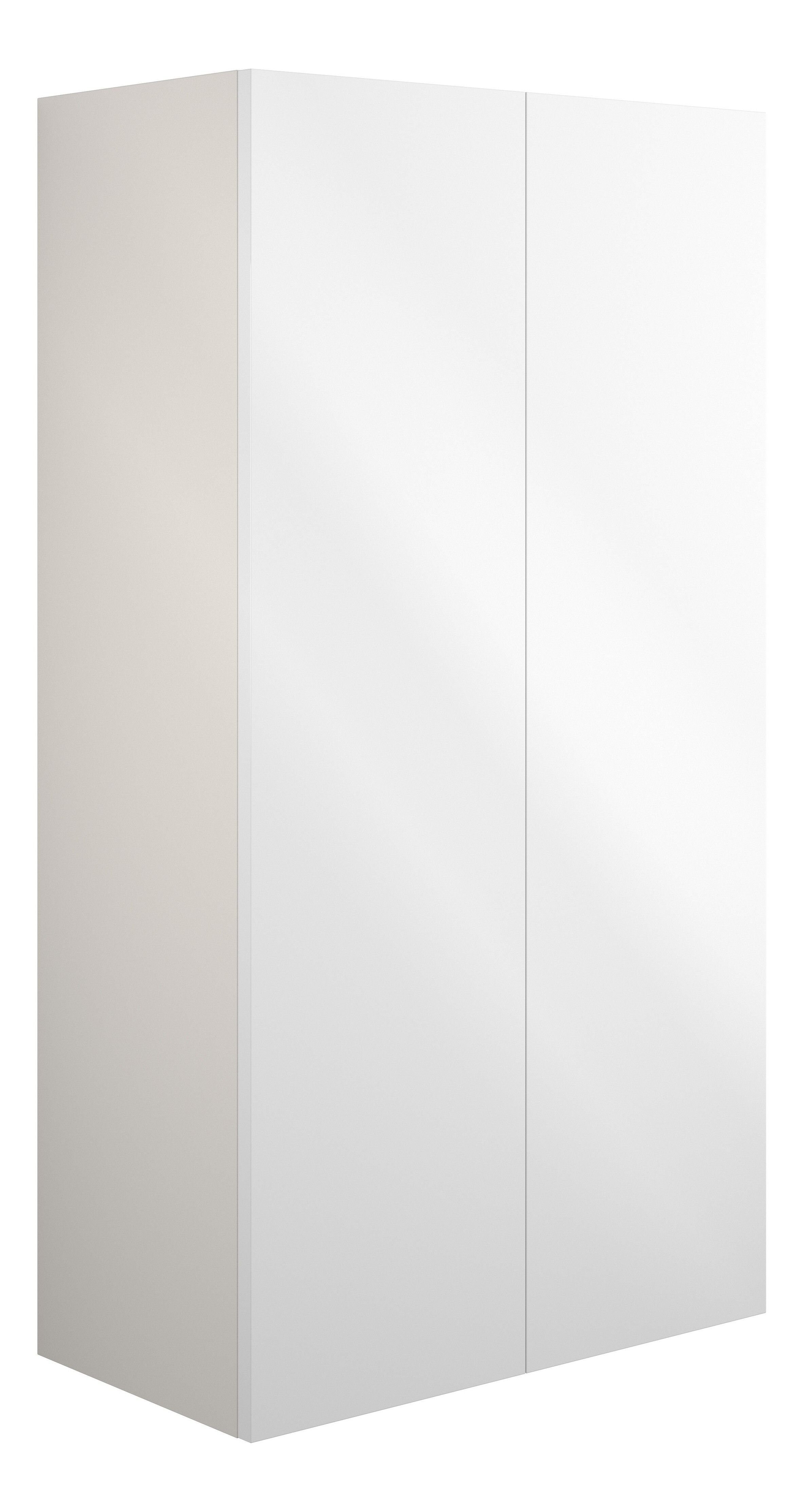 Adula Standard Wall Mounted Storage Unit (2 Door) 600mm White Gloss (Grey Cabinet) [PLUM110425]