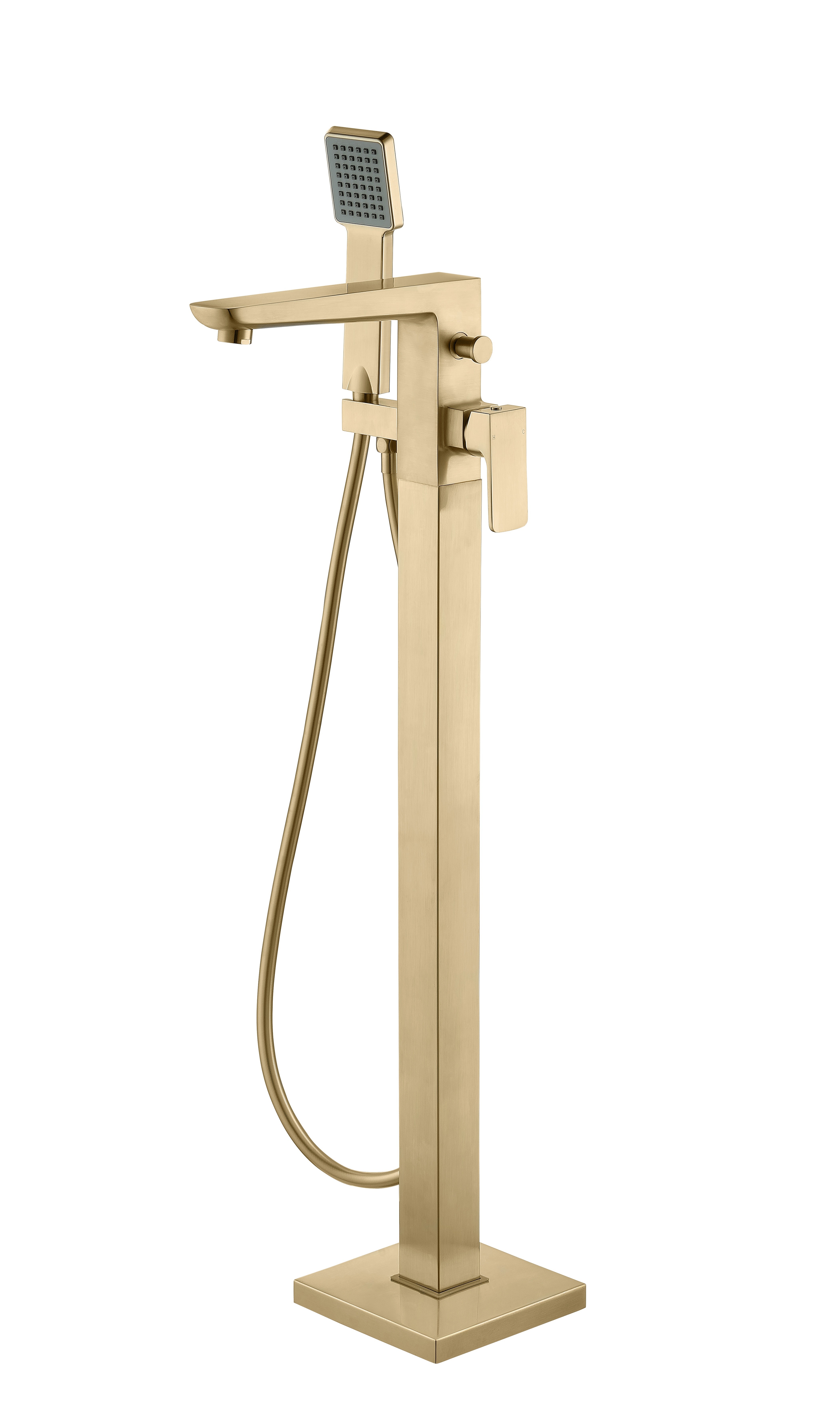 Benevento Floor Standing Bath & Shower Mixer Tap Brushed Brass [PLUM105811]