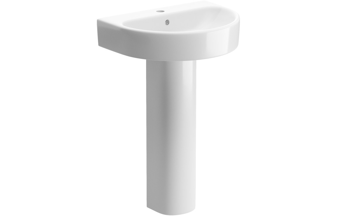 Cesena 555mm Basin & Full Pedestal White [PLUM1783]