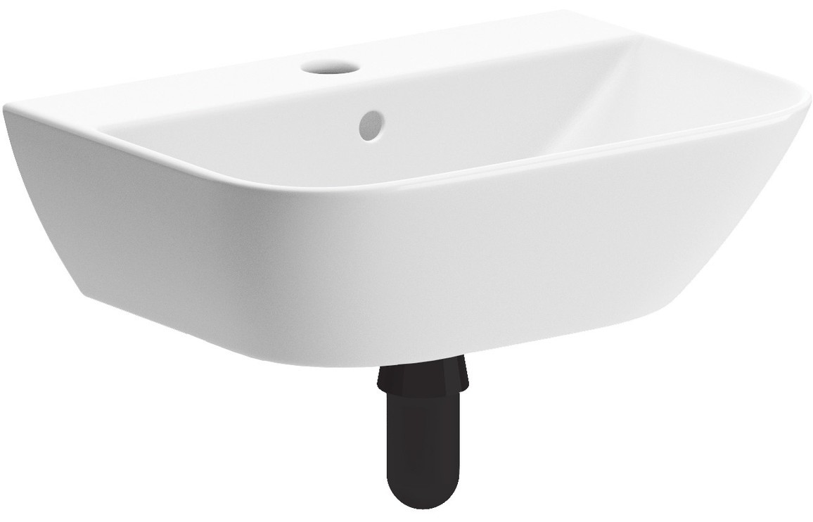 Chieta 450mm Cloakroom Basin & Matt Black Bottle Trap [PLUM106862]
