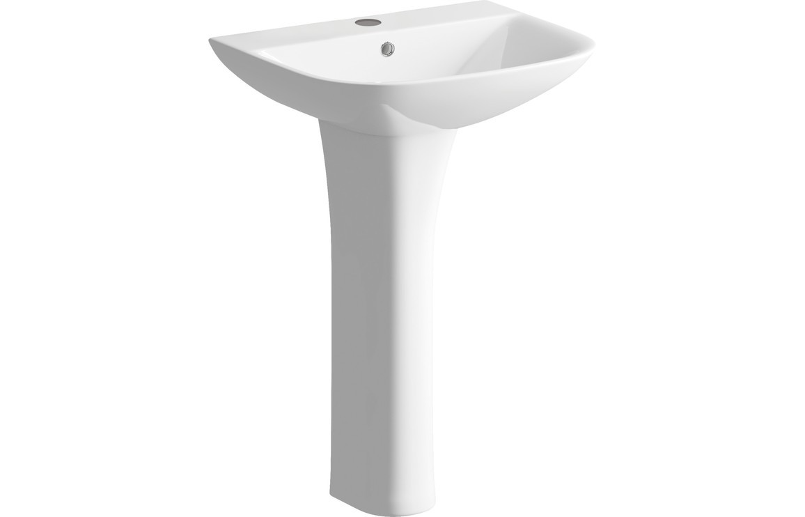 Chieta 560mm Basin & Full Pedestal White [PLUM1779]