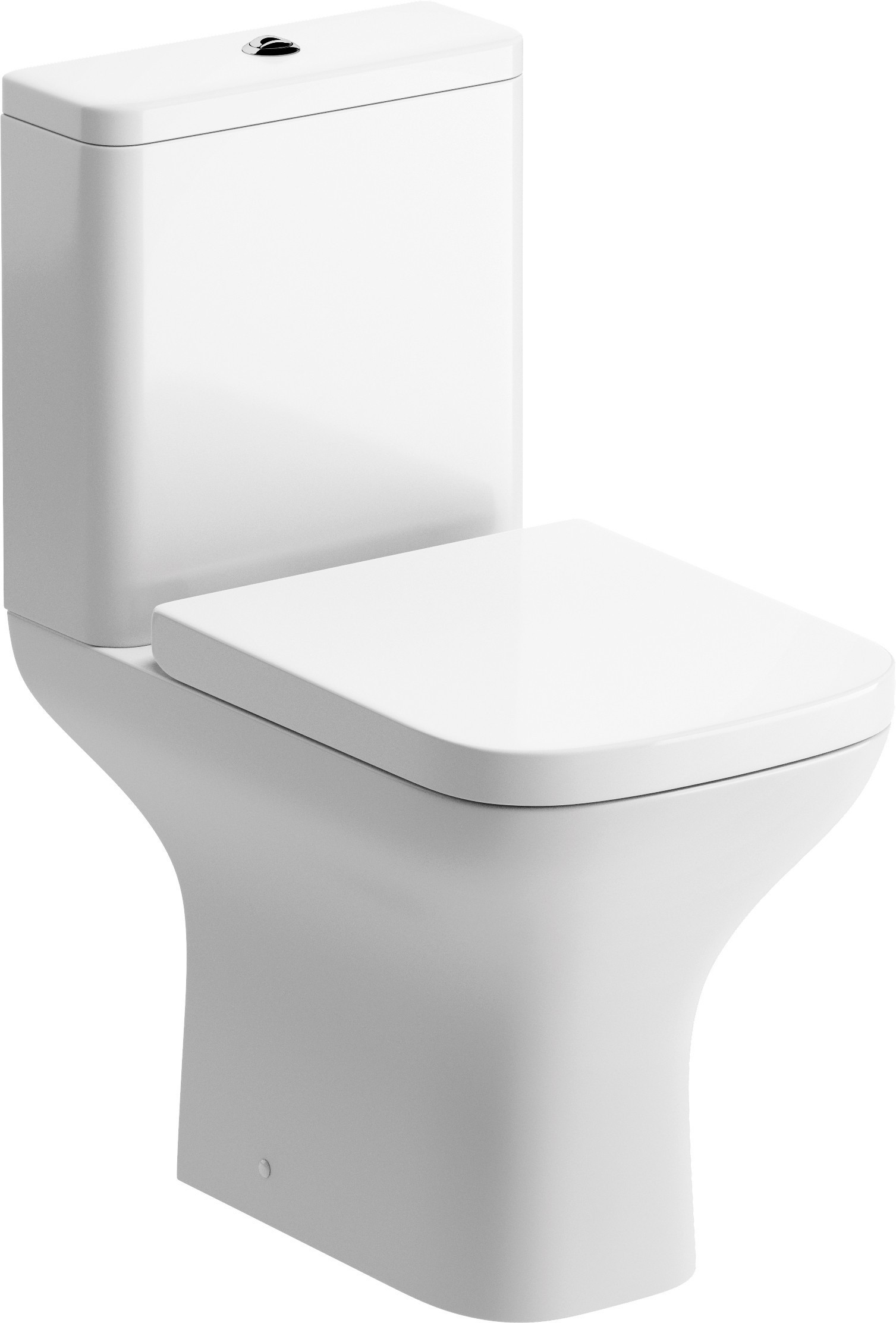 Chieta Rimless Comfort Height Close Coupled WC Pan Cistern & Wrapover Seat [PLUM108885]