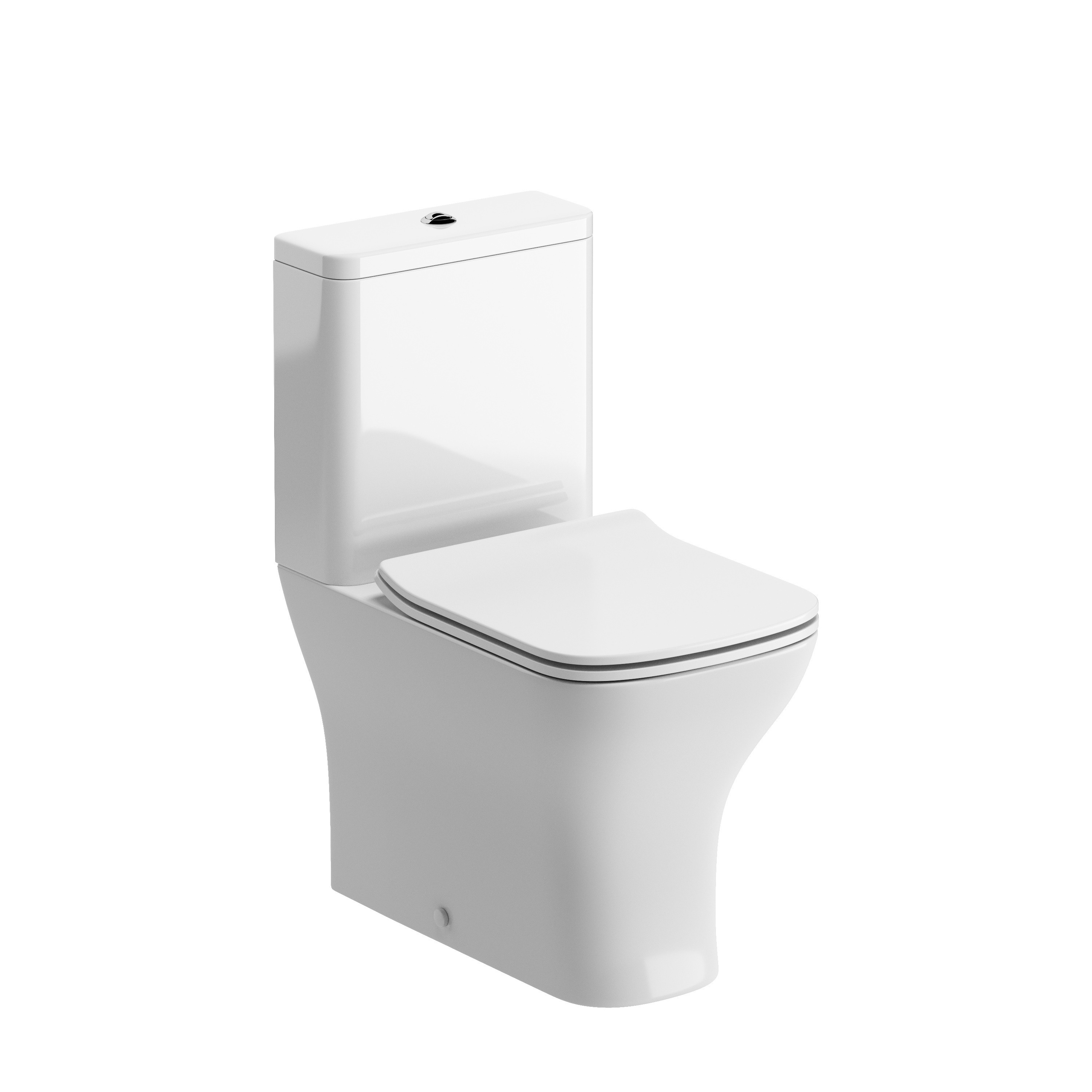 Chieta Rimless Short Projection CC Closed Back WC Pan Cistern & Soft Close Seat [PLUM100527]