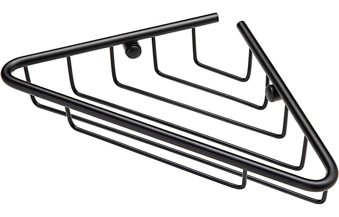 Este 1-Tier Corner Shower Caddy 210 x 188mm Matt Black [PLUM105489]