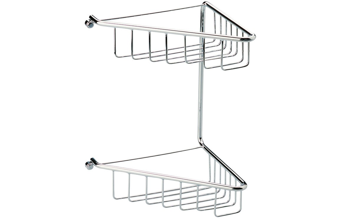 Este 2-Tier Corner Shower Caddy 210 x 195mm Chrome [PLUM101697]