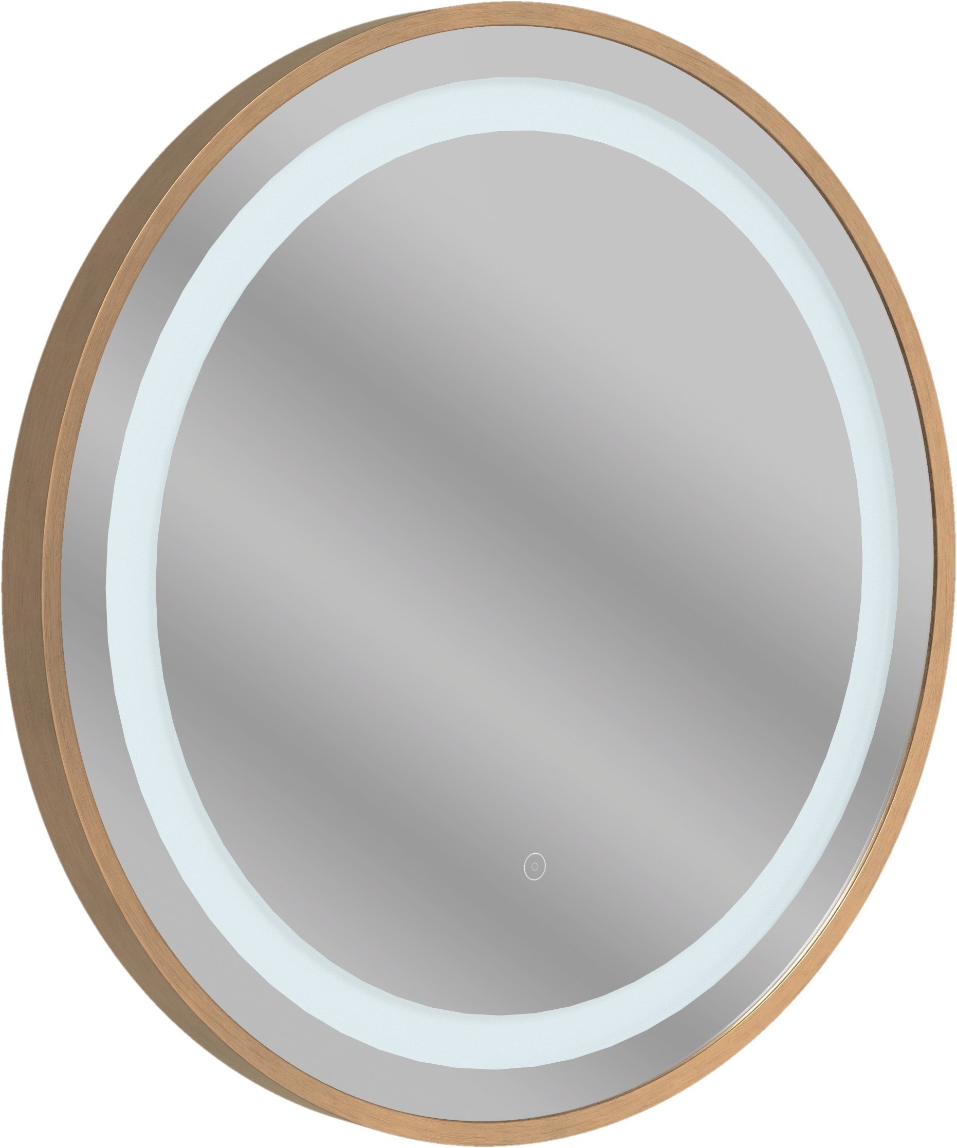 Halano Round Front-Lit LED Mirror 600mm Brushed Bronze [PLUM109001]