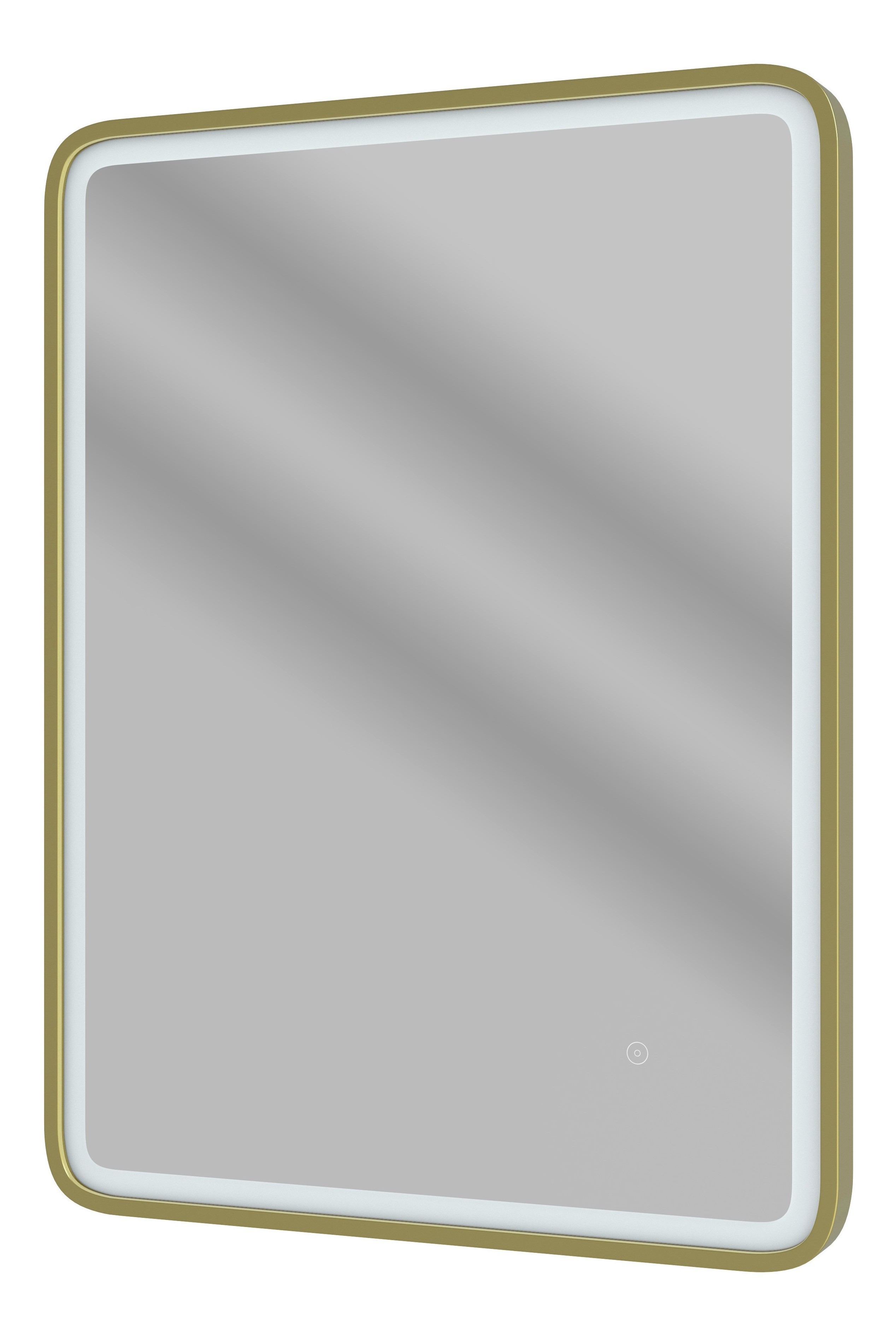 Isili Rectangular Front-Lit LED Mirror 600mm Brushed Brass [PLUM109012]