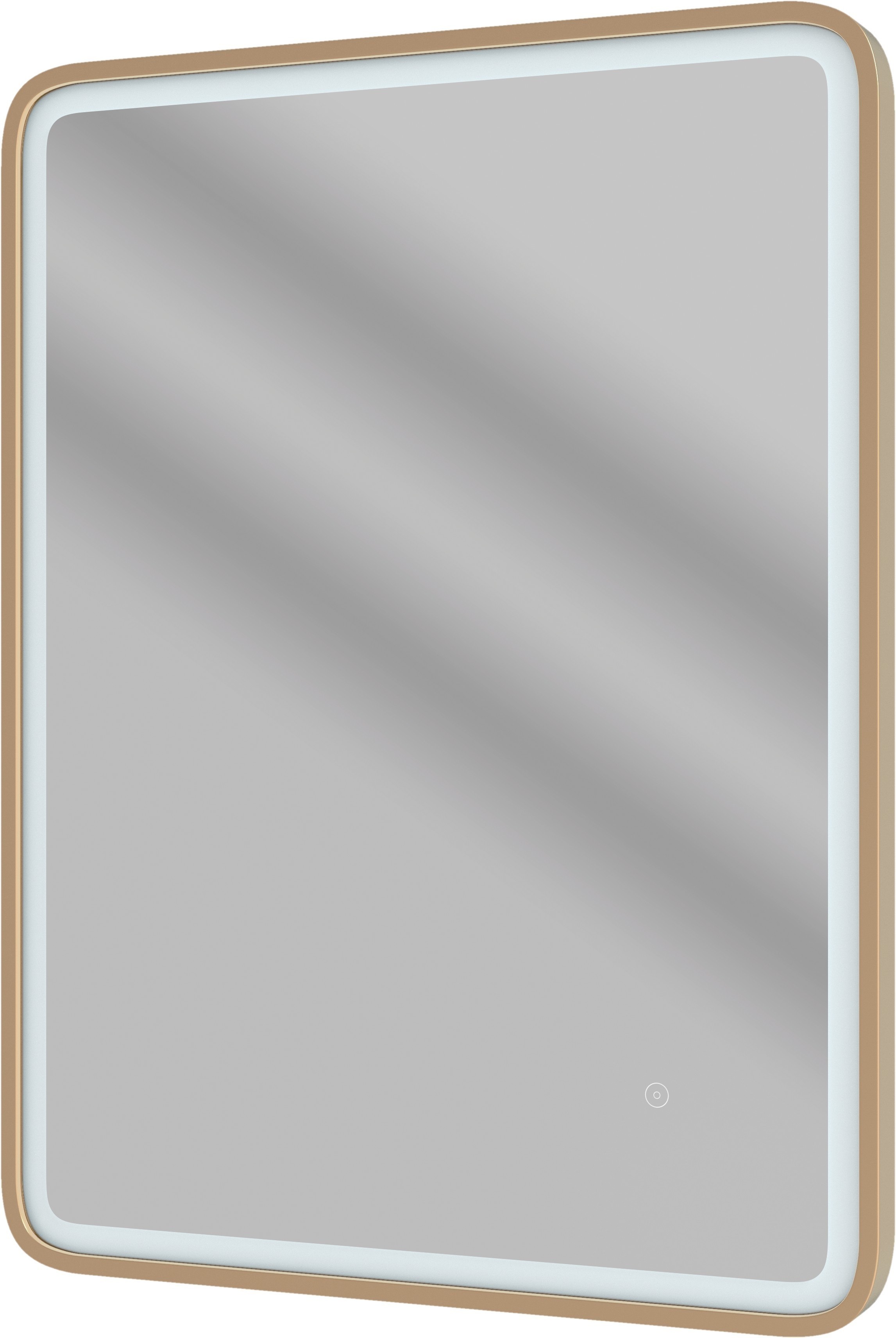 Isili Rectangular Front-Lit LED Mirror 600mm Brushed Bronze [PLUM109013]
