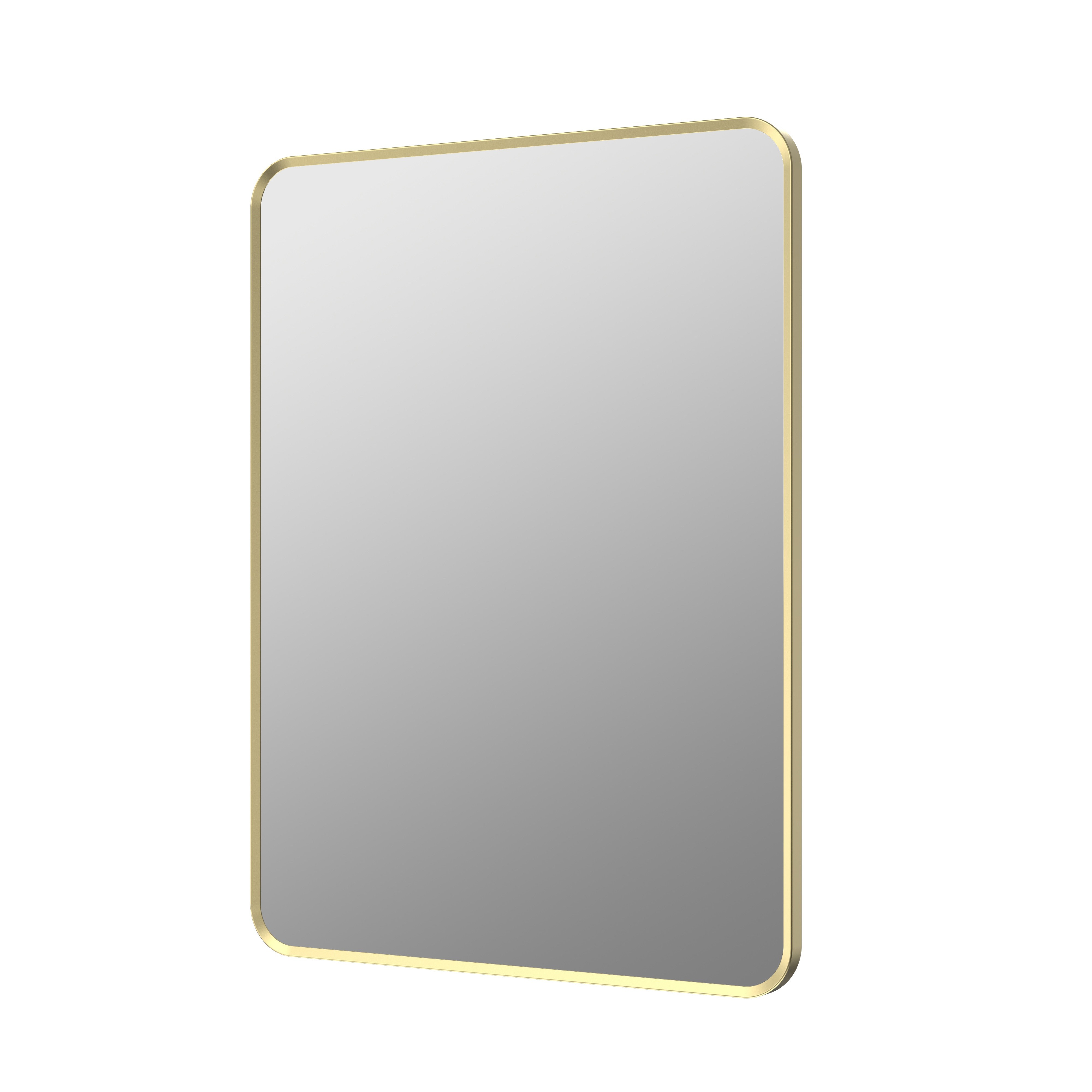 Isso Rectangular Mirror 800 x 600mm Brushed Brass [PLUM106268]