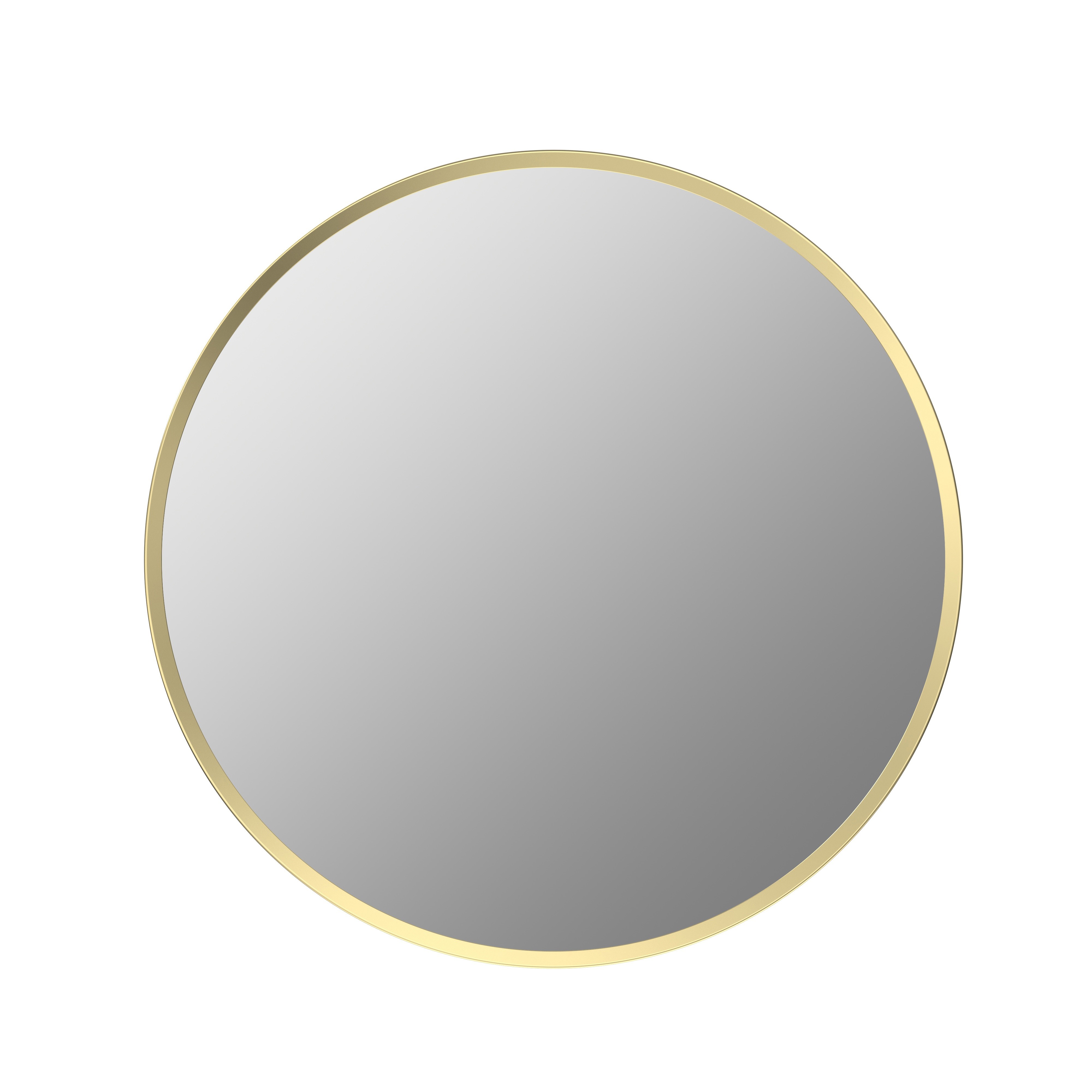 Isso Round Mirror 500mm Brushed Brass [PLUM106259]