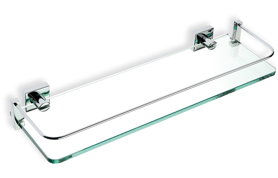 Lecce Glass Shelf 400mm with Chrome Frame [PLUM101695]