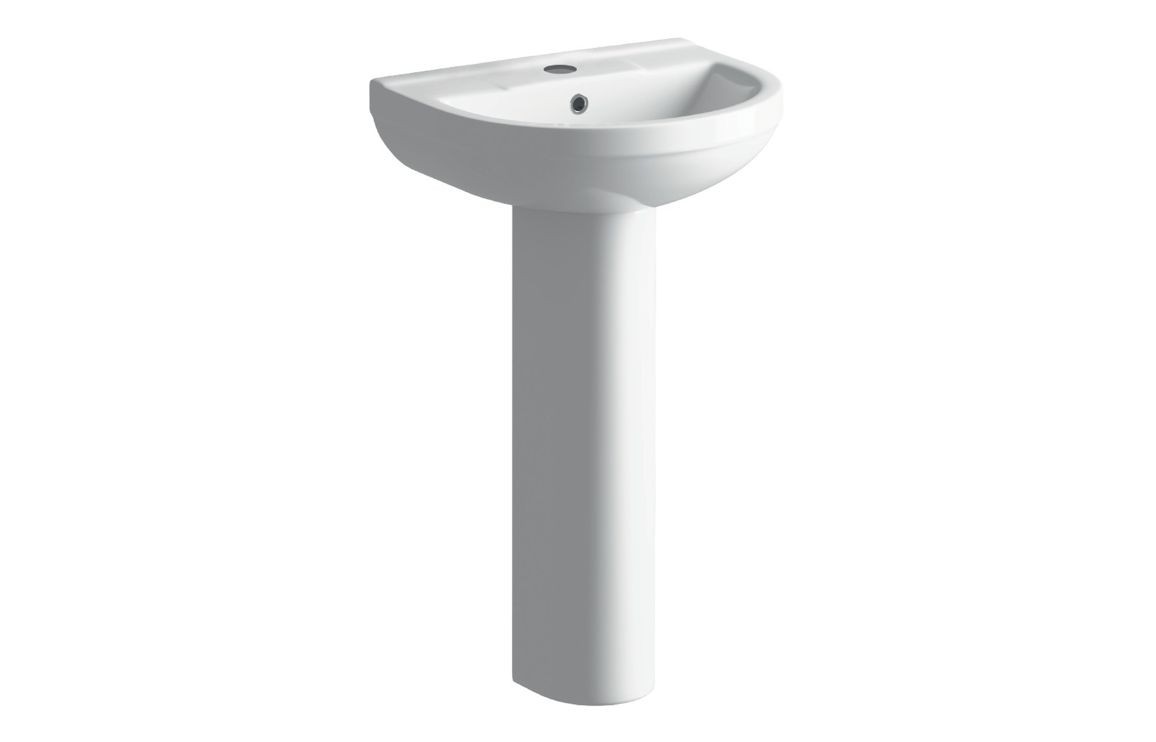Lodi 500mm Basin & Full Pedestal White [PLUM1822]