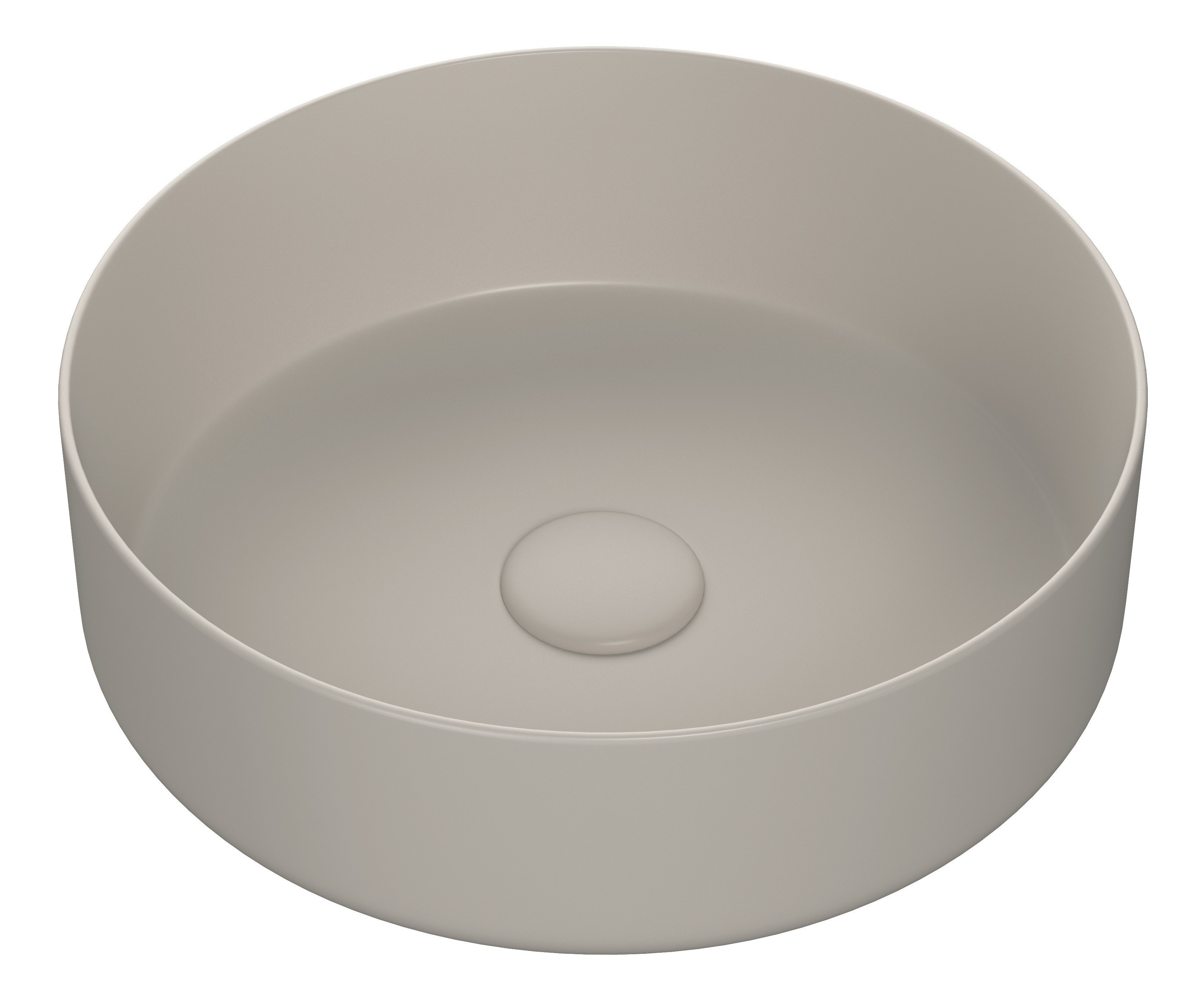 Lucca Ceramic Round Washbowl & Waste 355mm Matt Latte [PLUM109915]