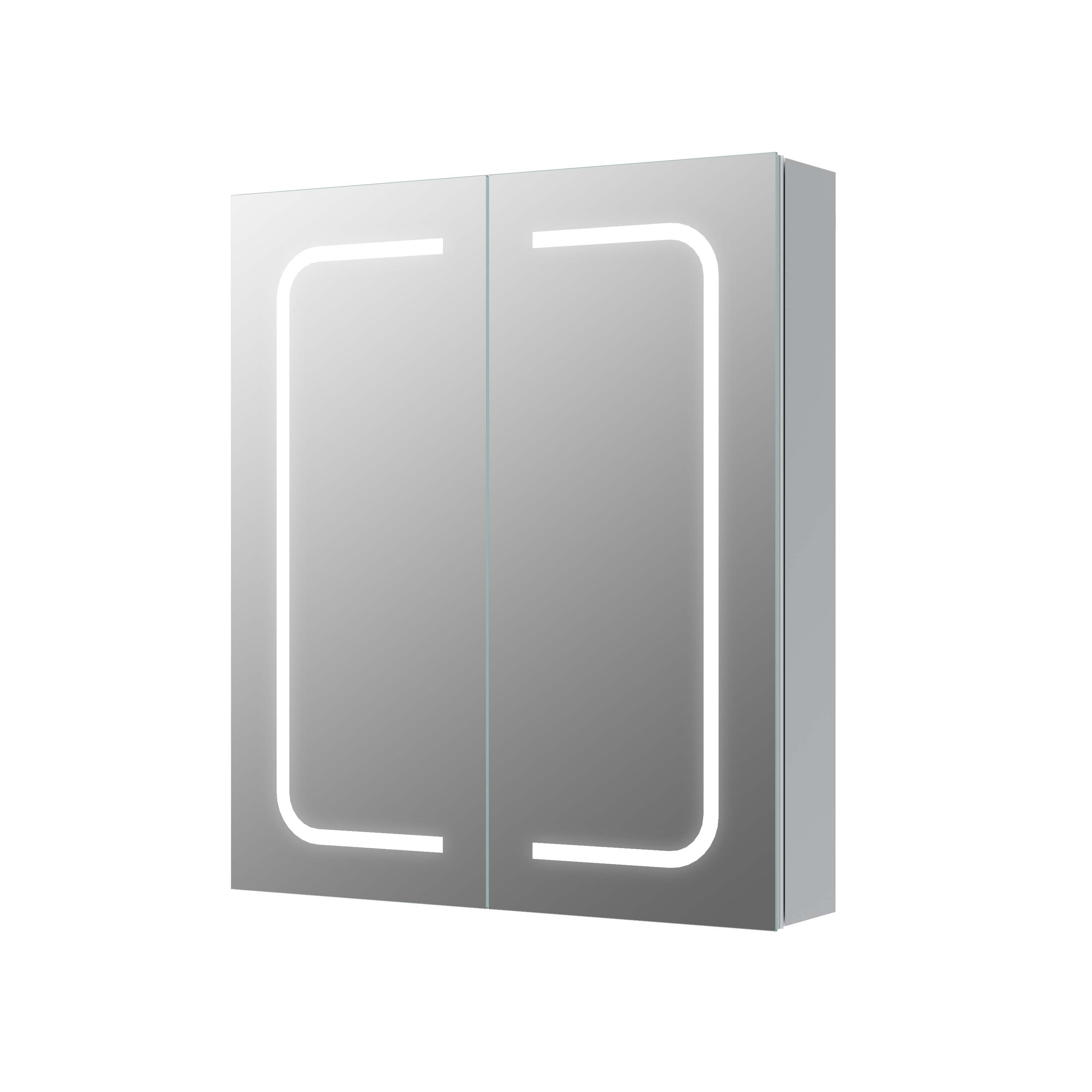 Rovigo Front-Lit LED Mirror Cabinet (Double Door) 600mm [PLUM106296]