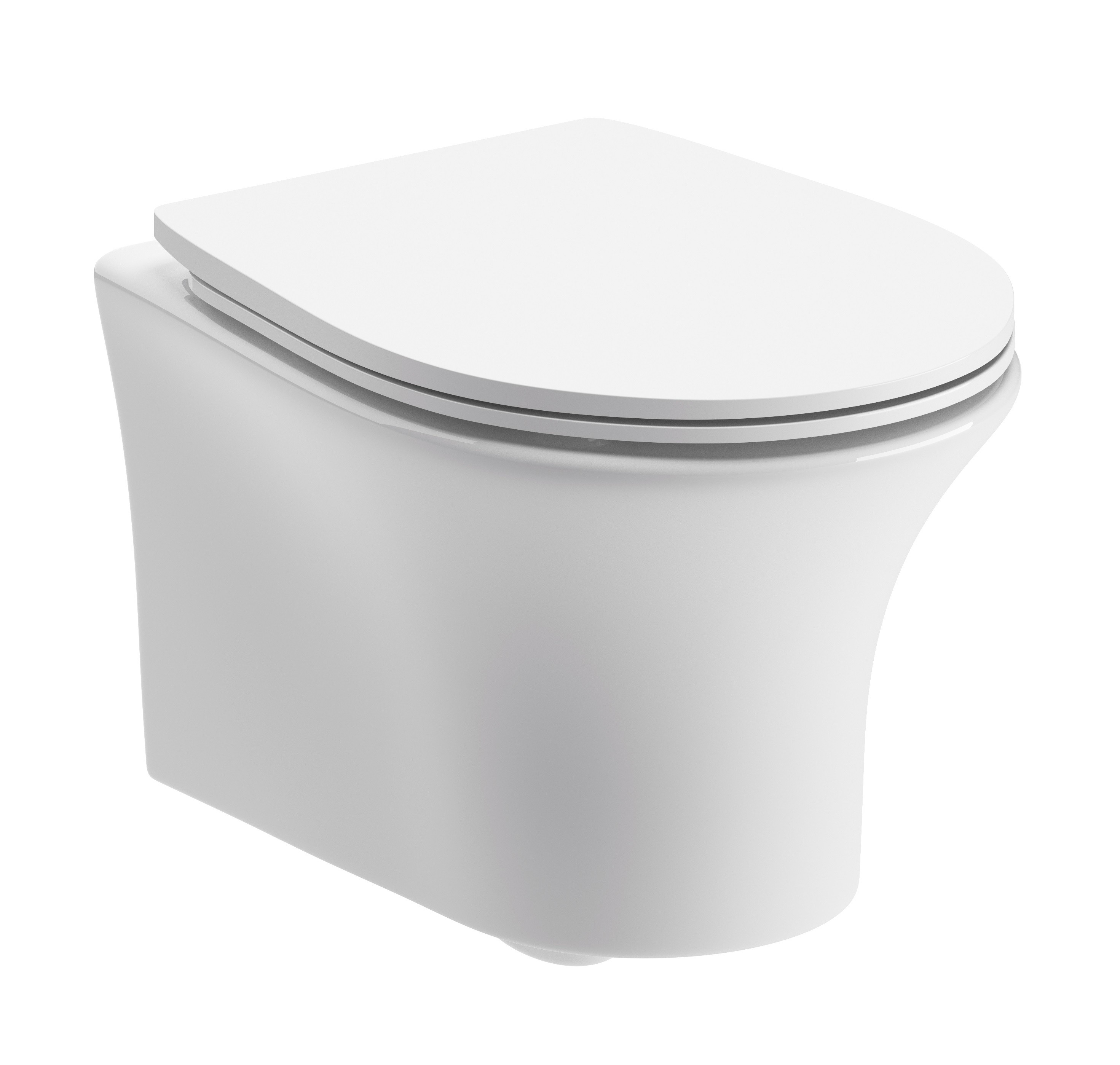 Sicily Rimless Wall Mounted WC Pan & Soft Close Seat [PLUM104937]