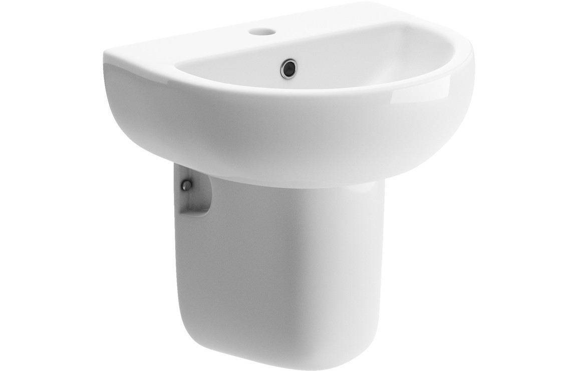 Tortona 450mm Basin & Semi Pedestal White [PLUM1827]