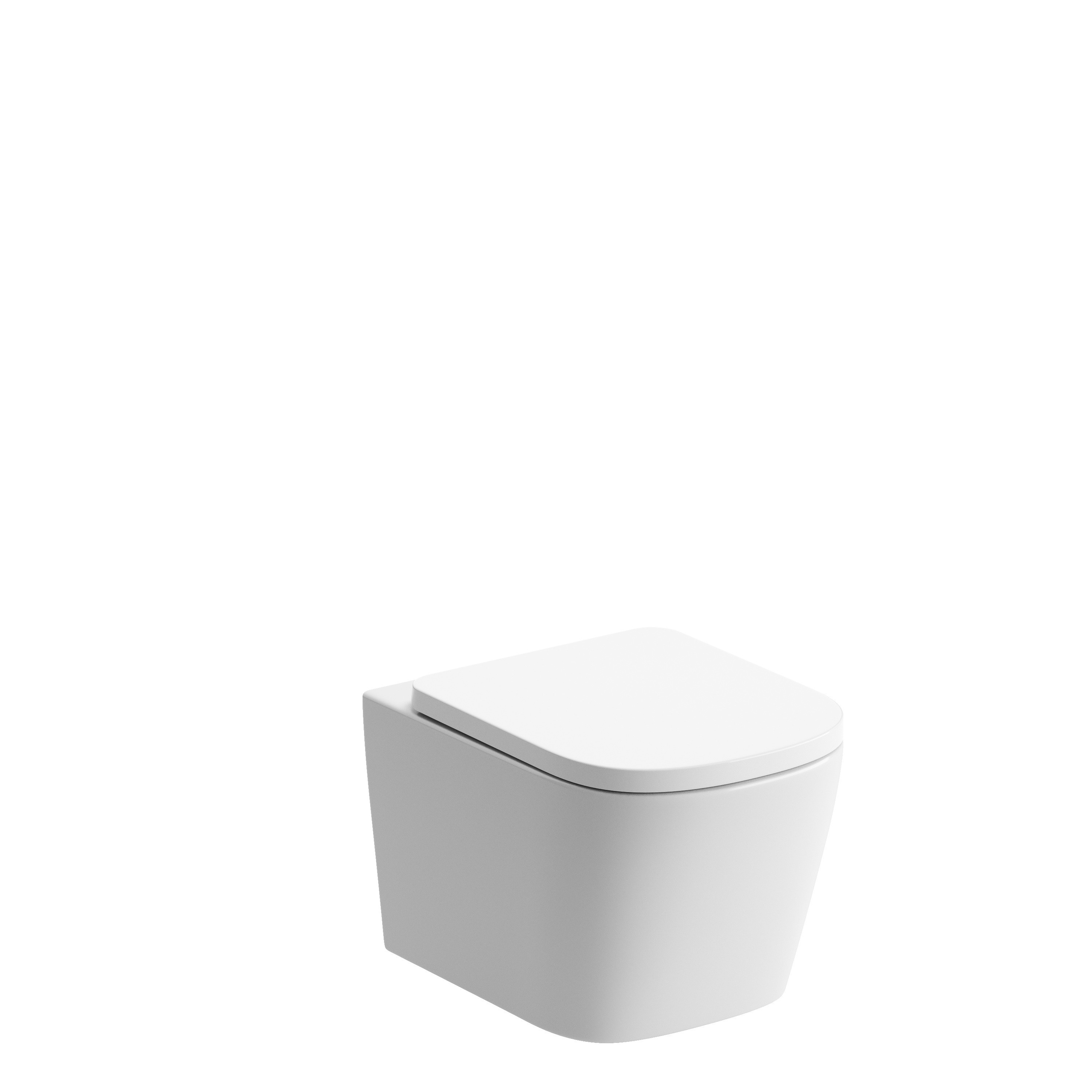 Treviso Rimless Wall Mounted WC Pan & Soft Close Seat [PLUM1890]