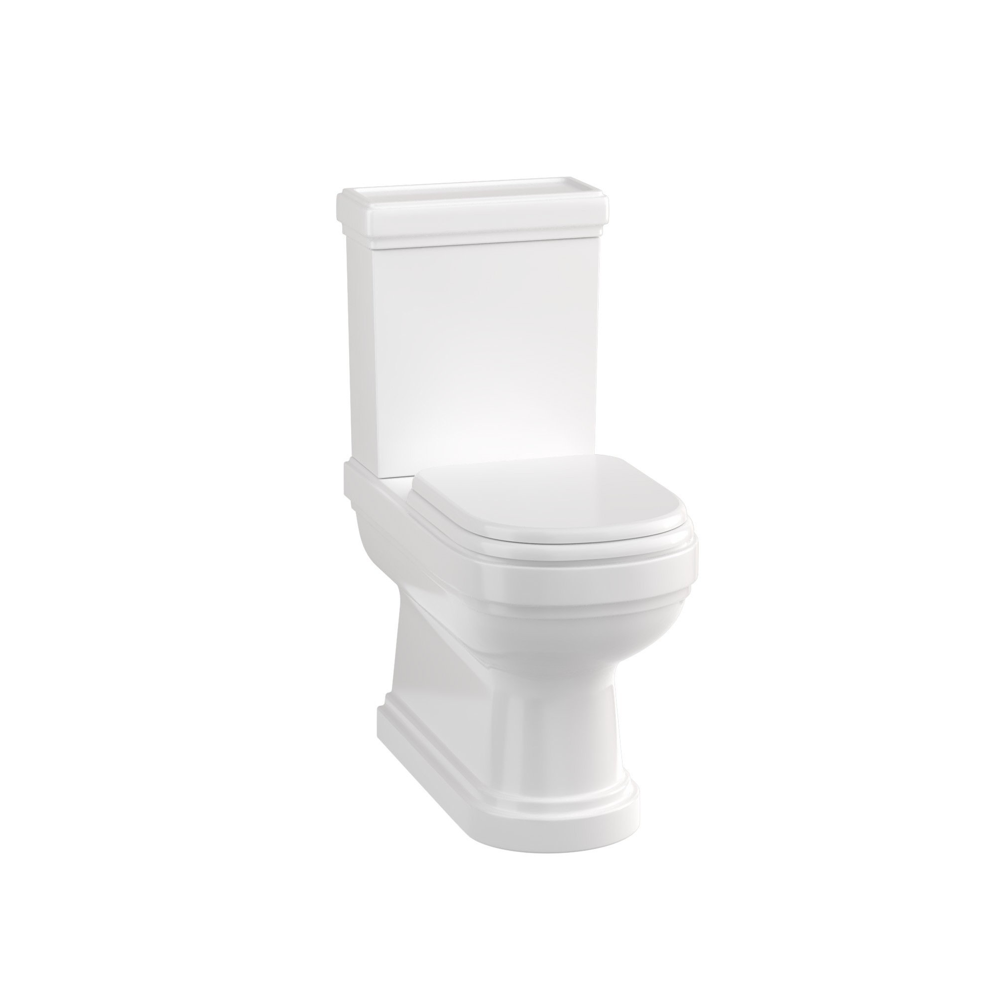 Burlington RIV10 Riviera Close Coupled Closed Back WC Pan 420 x 357mm White (Cistern & Toilet Seat NOT Included)