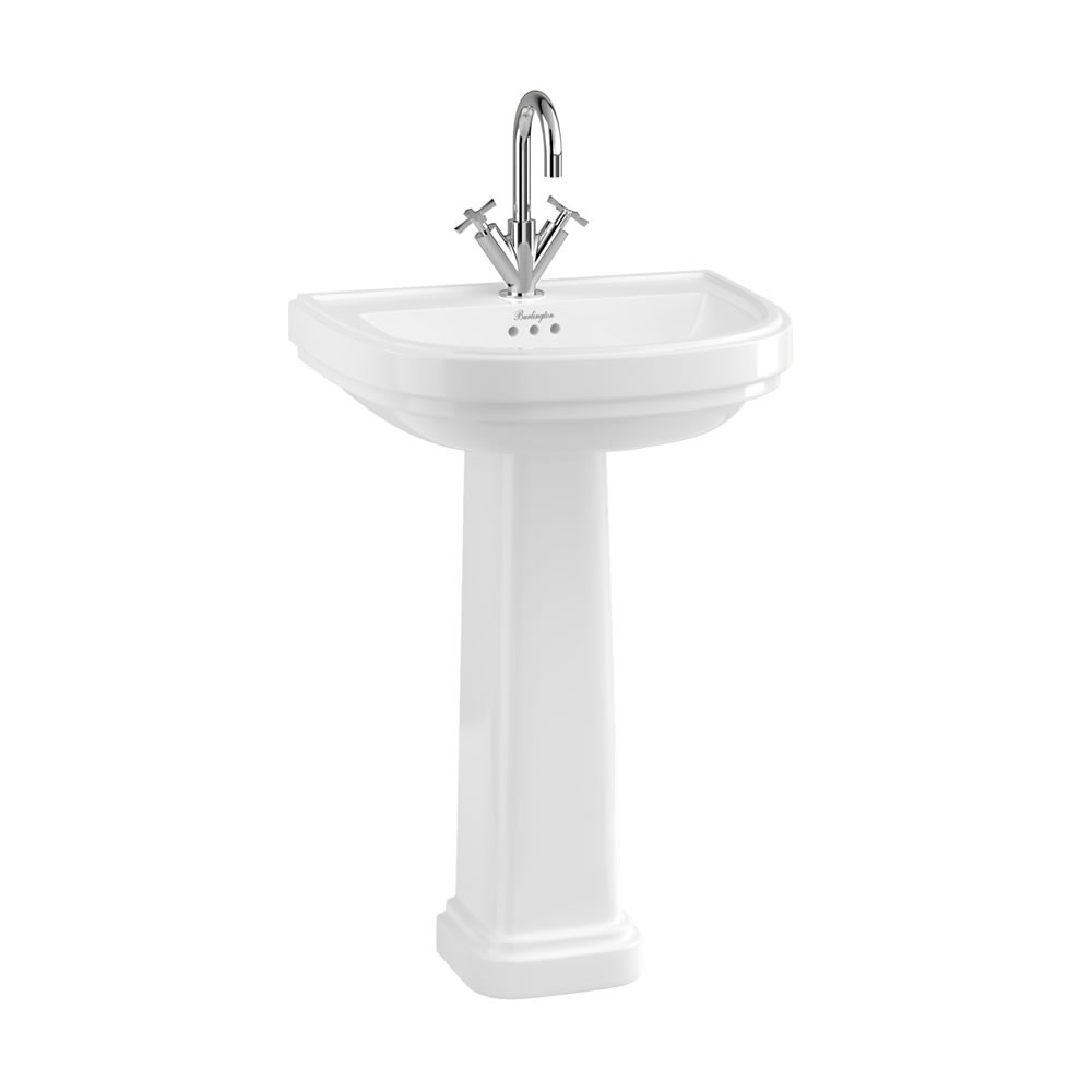 Burlington RIV6 Riviera Full Pedestal 697 x 230mm White (Basin & Brassware NOT Included)