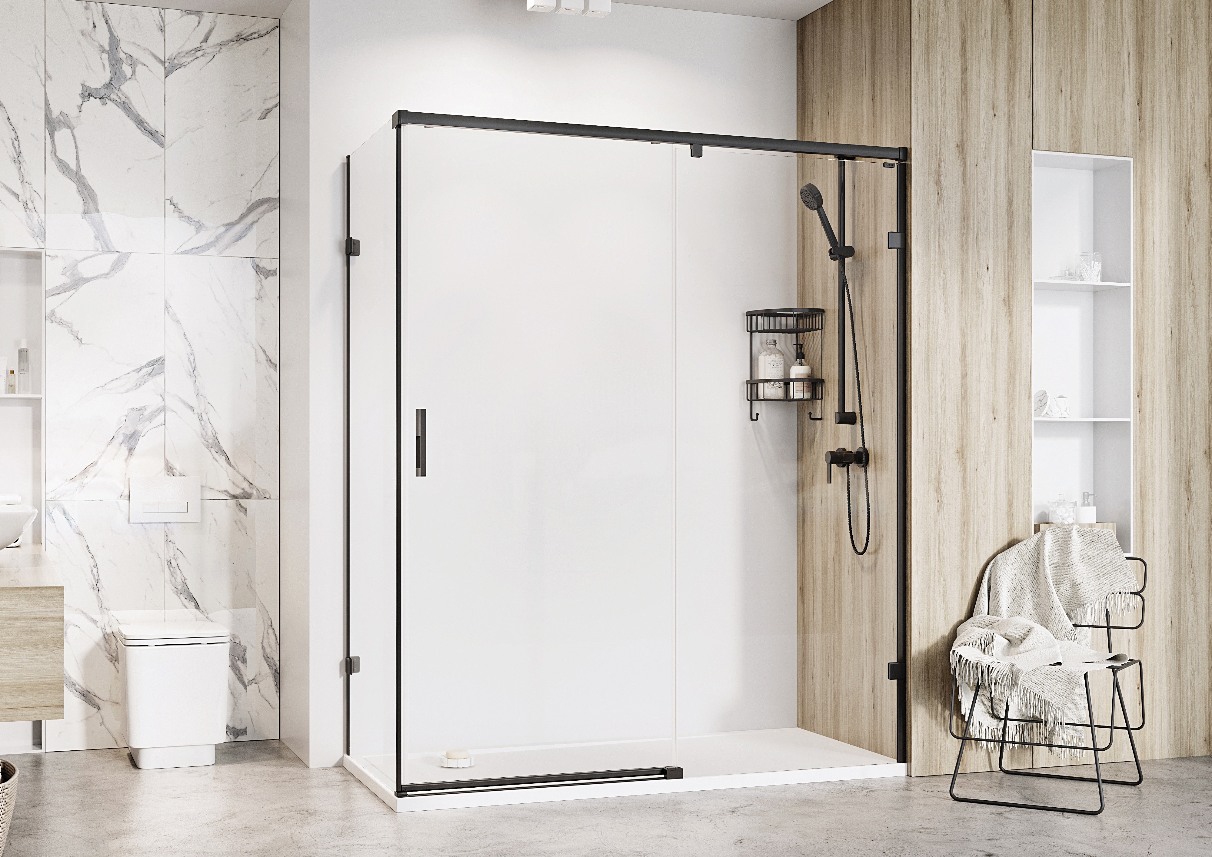 Roman Liberty 8 Sliding One Door for 1400mm Corner Fitting - Left Hand Brushed Brass [KT1D14LCBR] [DOOR SYSTEM ONLY SIDE PANEL NOT INCLUDED]