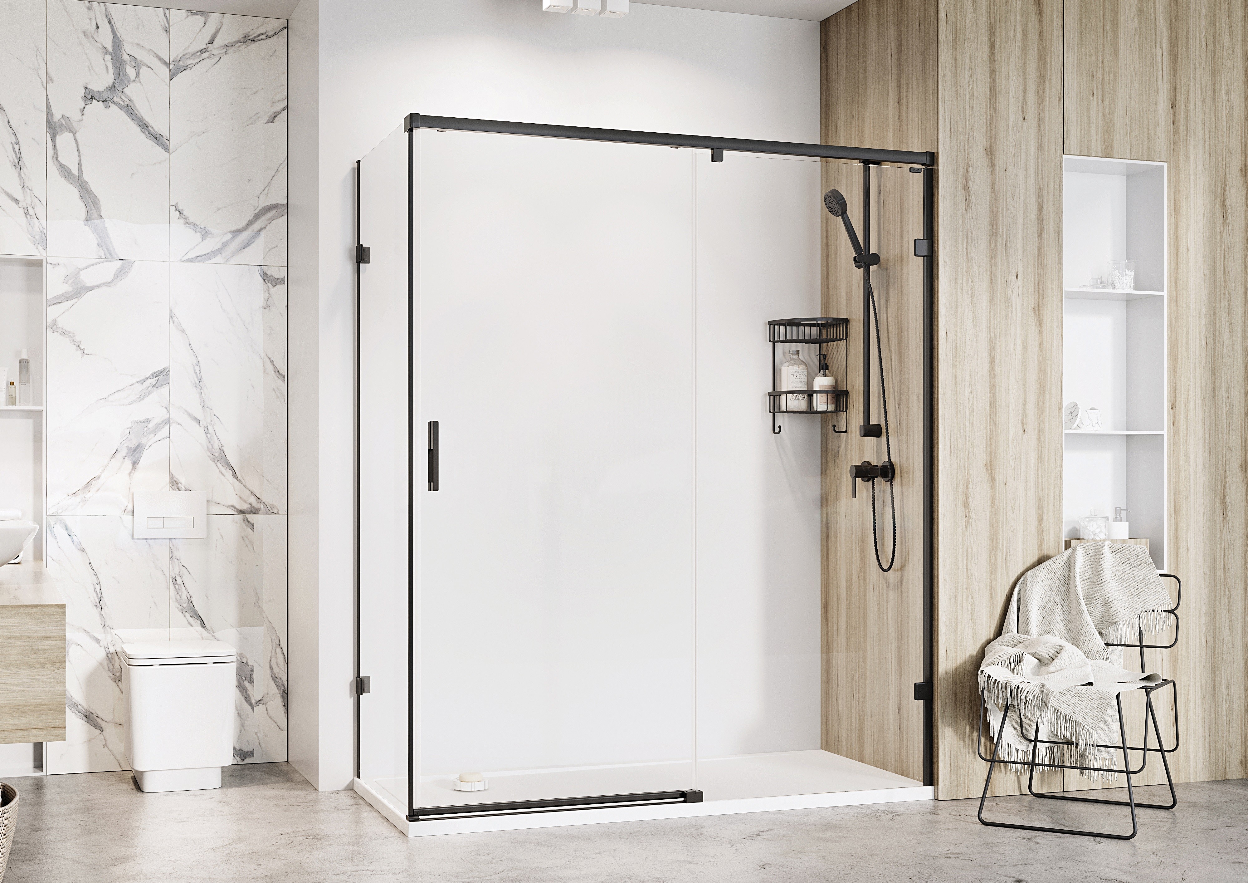 Roman Liberty 8 Sliding One Door for 1700mm Corner Fitting - Left Hand Brushed Brass [KT1D17LCBR] [DOOR SYSTEM ONLY SIDE PANEL NOT INCLUDED]