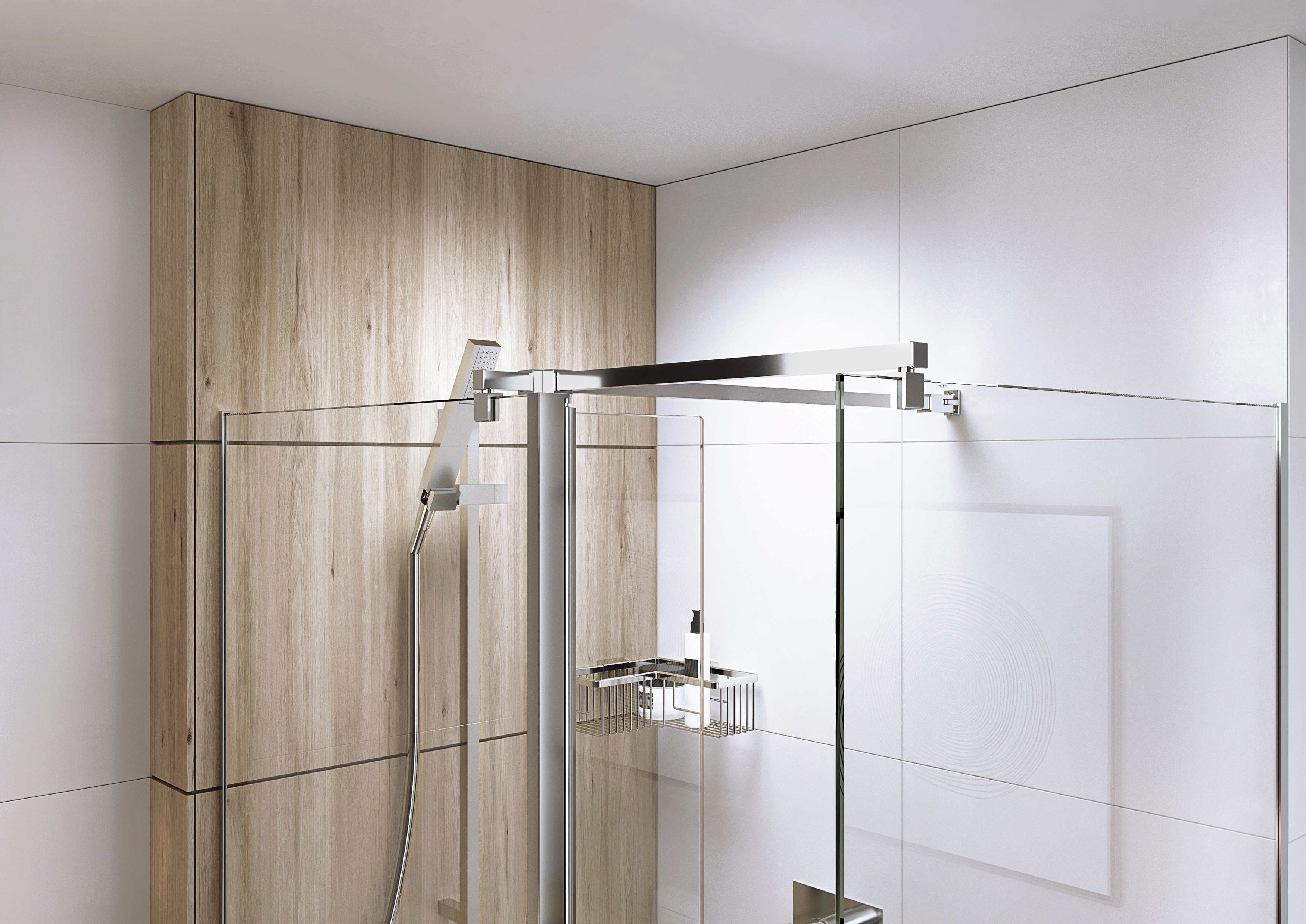 Roman Wetrooms Square Side Panel Brace Kit (for use with LBBK4590) 1000mm (max) Polished Nickel [LBBKT90SQPN][SIDE PANEL BRACE KIT ONLY - LOW LEVEL BRACE KIT/WETROOM PANELS NOT INCLUDED]