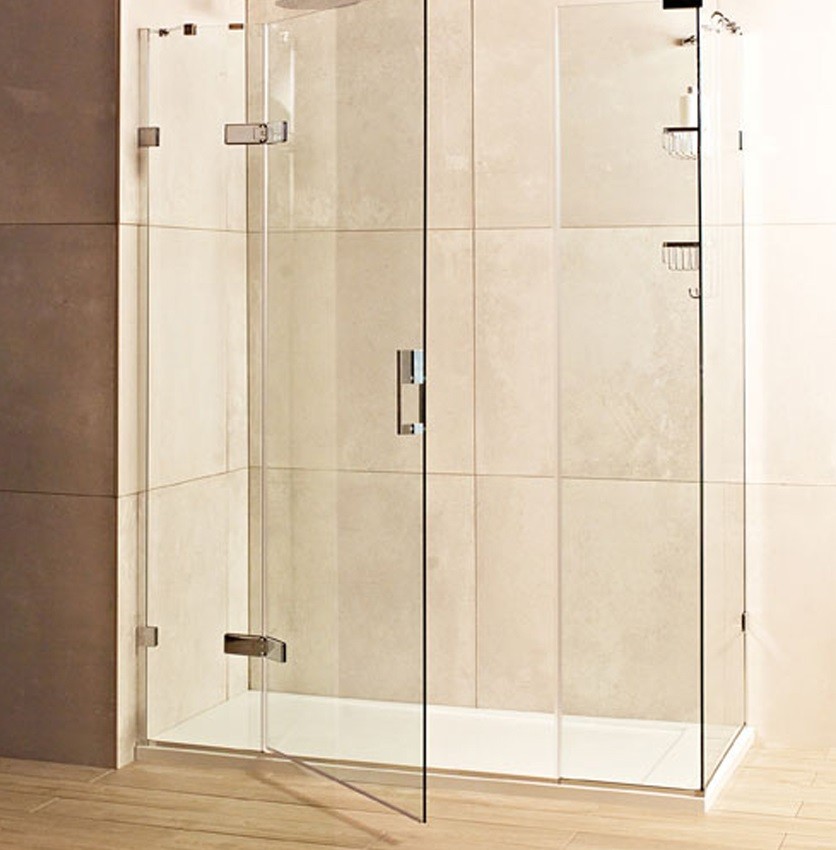 Roman Liberty 10 Two In-Line Panels for 1600mm Corner Fitting - Polished Nickel [TLHR1613PN] [IN-LINE PANELS ONLY DOOR AND SIDE PANEL NOT INCLUDED]