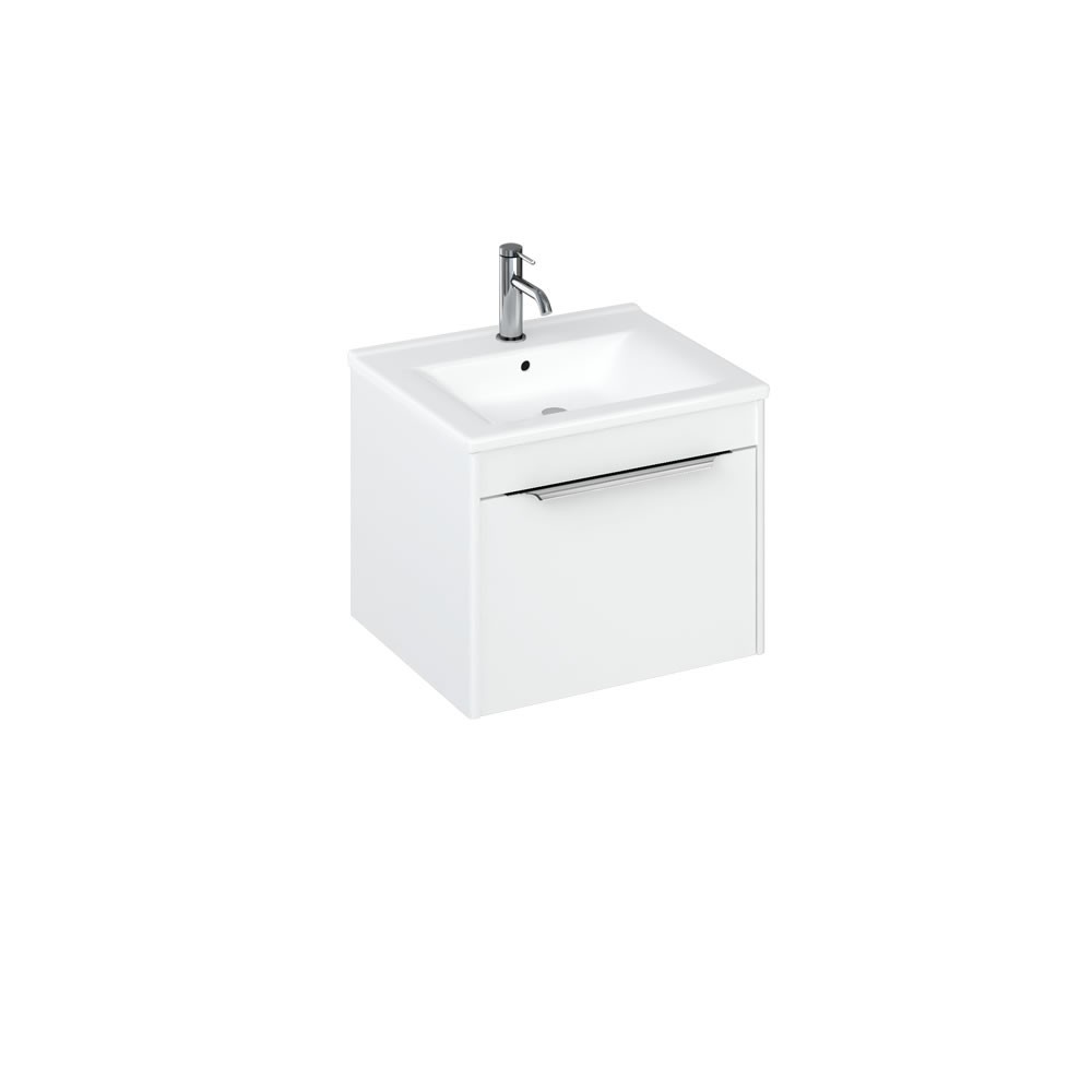 Britton SHR055 Shoreditch Note 550mm Basin 1 Taphole White (Basin Unit & Brassware NOT Included)