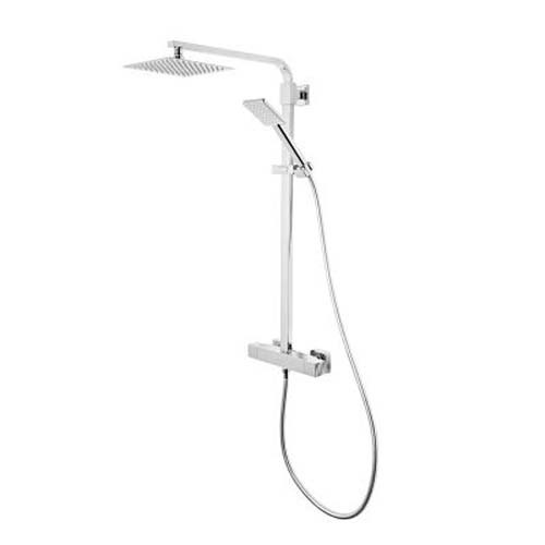 Tavistock Index Dual Function Shower Bar System with Riser Kit Handset & Shower Head Chrome [SND2208]