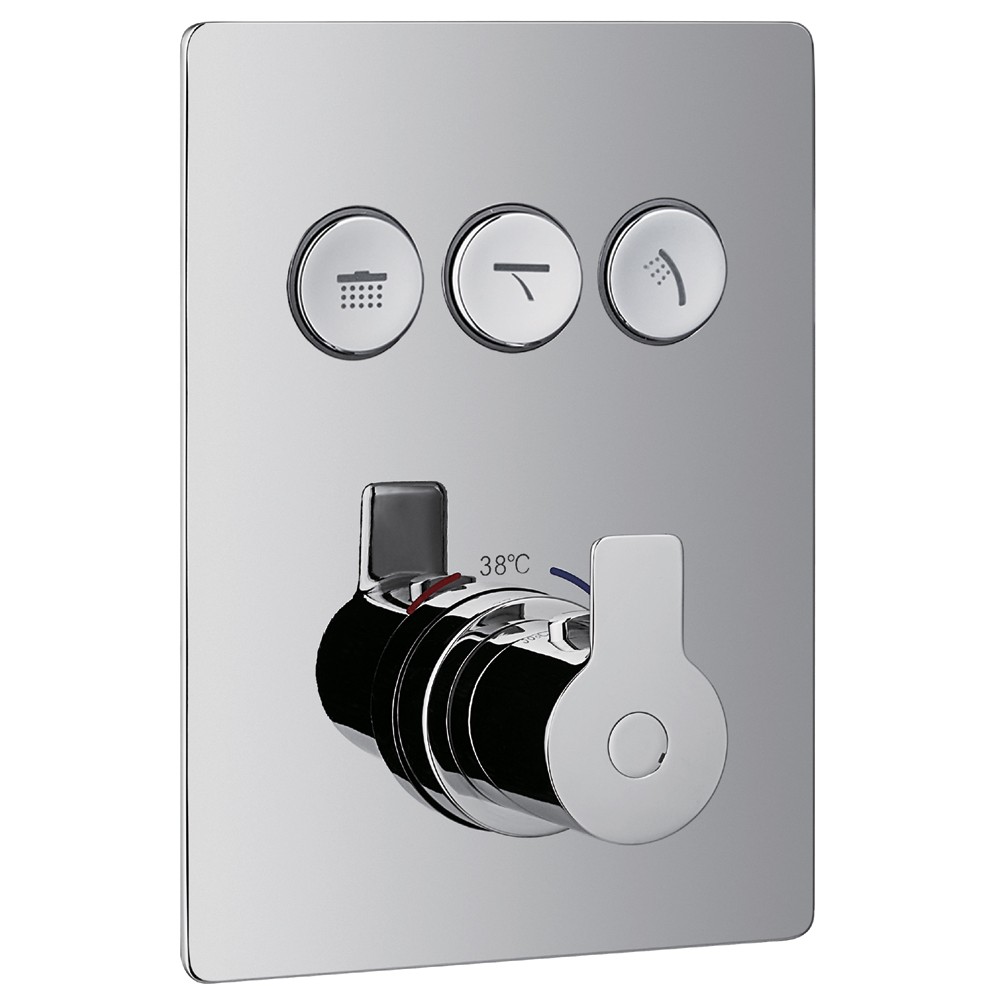 Flova SRTGO-3 Spring GoClick 3-Outlet Finishing Kit Chrome