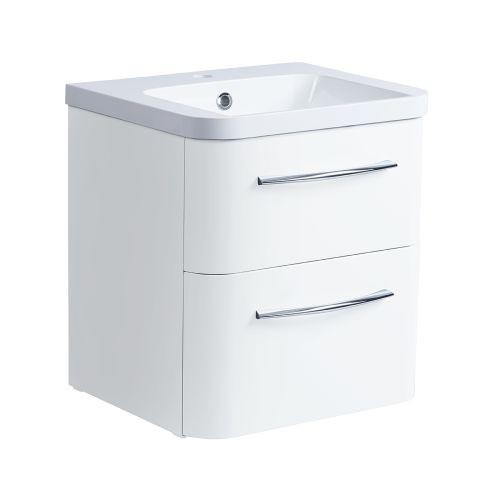 Roper Rhodes System 500 Wall Mounted Basin Unit - Gloss White [SYS500D.GW] [BASIN NOT INCLUDED]