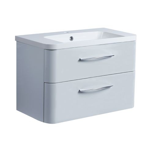Roper Rhodes System 800 Wall Hung Vanity Unit- Gloss White Grey [SYS800D.LG] [BASIN NOT INCLUDED]