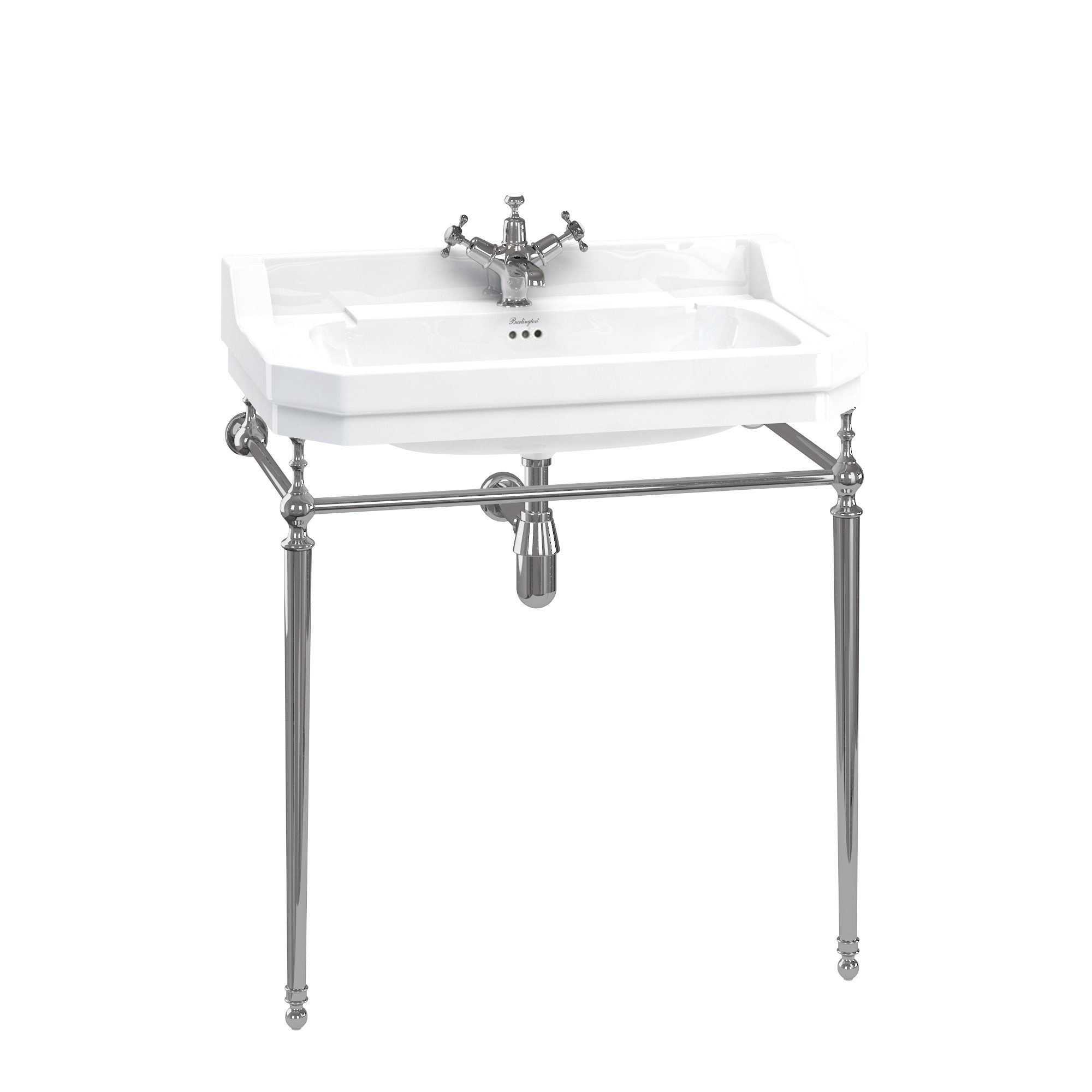 Burlington T50CHR Basin Wash Stand (for 800mm Basins) Chrome (Basin NOT Included)