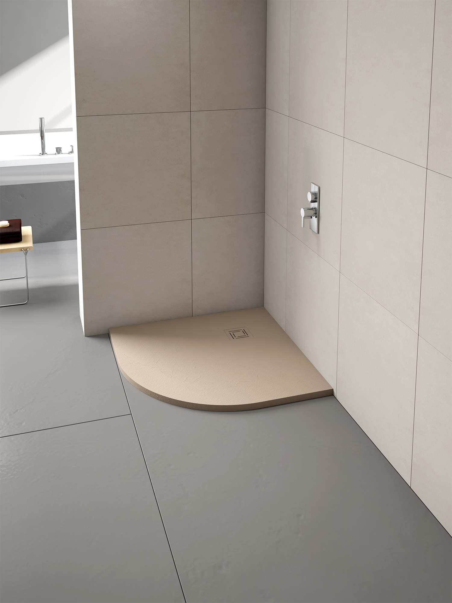 Merlyn Truestone Quadrant Shower Tray 900mm Fossil Grey [T90QF]