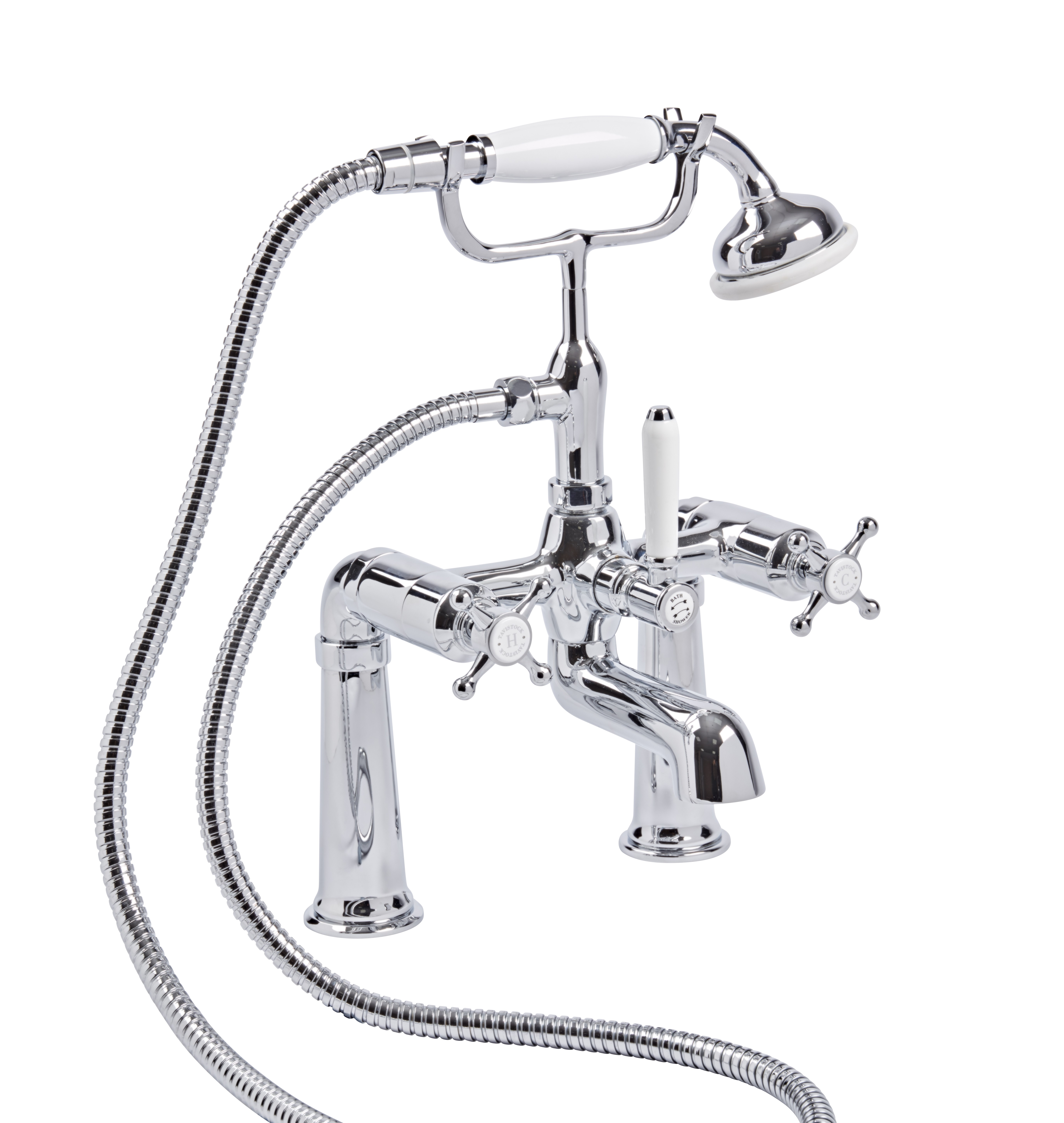 Tavistock TAM42 Ashmore Deck Mounted Bath & Shower Mixer with Handset - Chrome