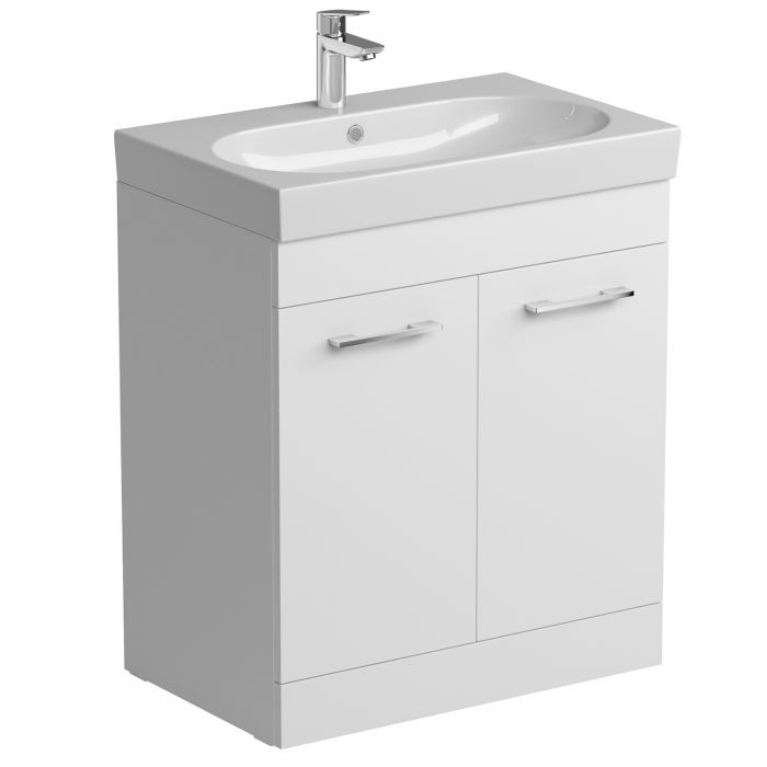 Tissino Angelo Floor Mounted Double Door Basin Unit 700mm White (Basin NOT Included) [TAN-204-WH]