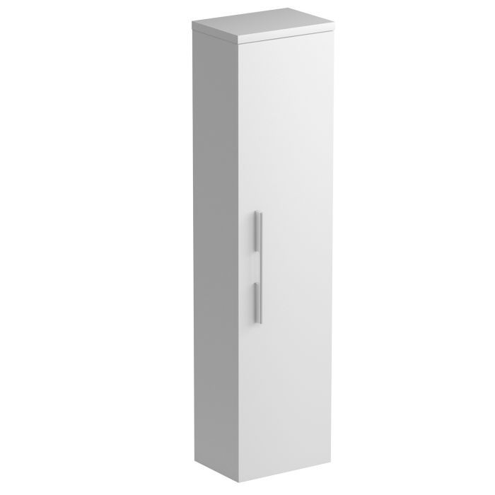 Tissino Angelo Wall Mounted Single Door Tall Storage Unit 1400mm White [TAN-208-WH]