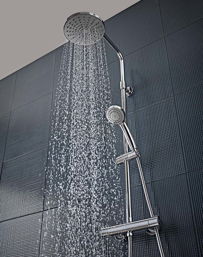 Tavistock Merit Dual Function Shower Bar System with Fixed Shower Head & Handset Chrome [SMT1509]