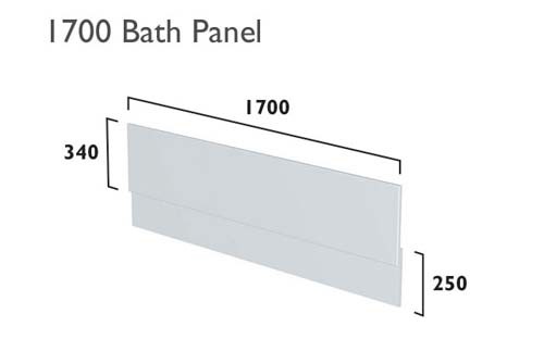 Tavistock TBP17SGLG Calm 1700mm Bath Side Panel - Gloss Light Grey