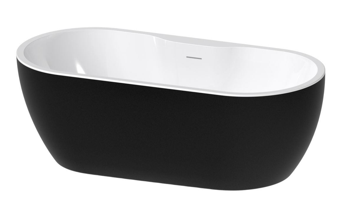 Tesoro Freestanding Bath (0TH) 1655mm Gloss Black [PLUM111369]